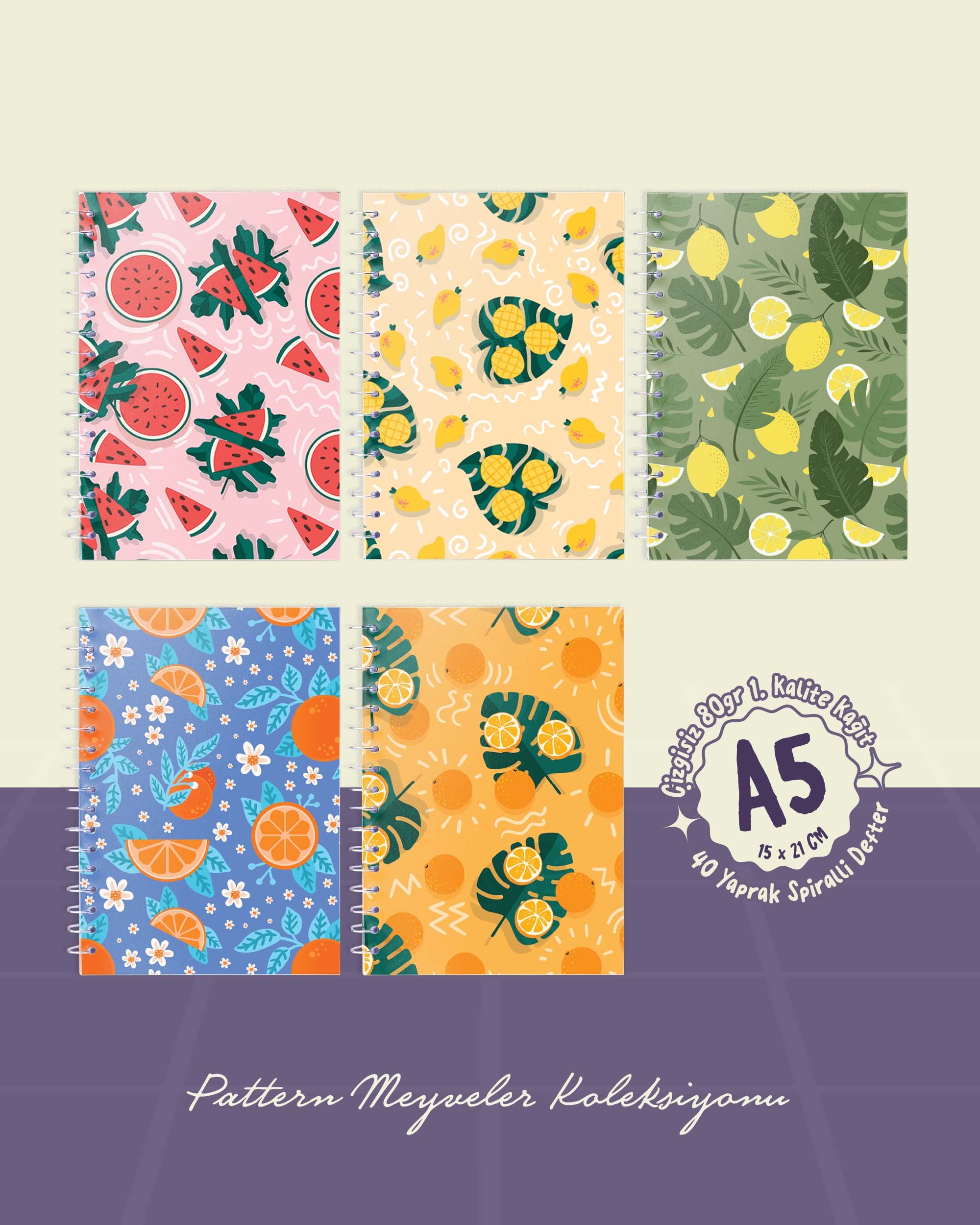 Kendi 5’li Defter Setini Oluştur - A5 Spiralli Defterlerden Özgürce Seçim Yap - 15x21 cm
