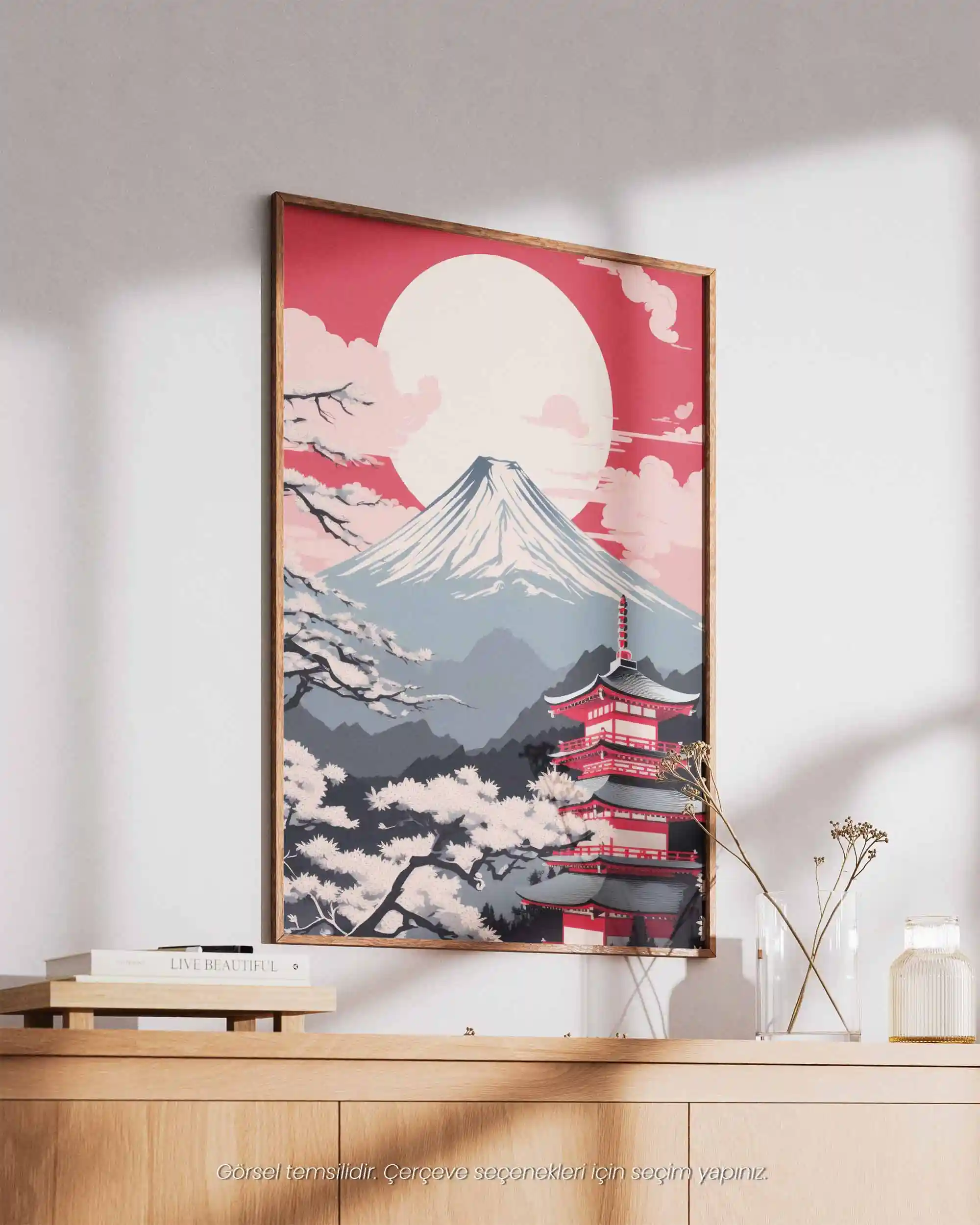 Fuji’de Sakura - Japon Estetik Modern Manzara Poster