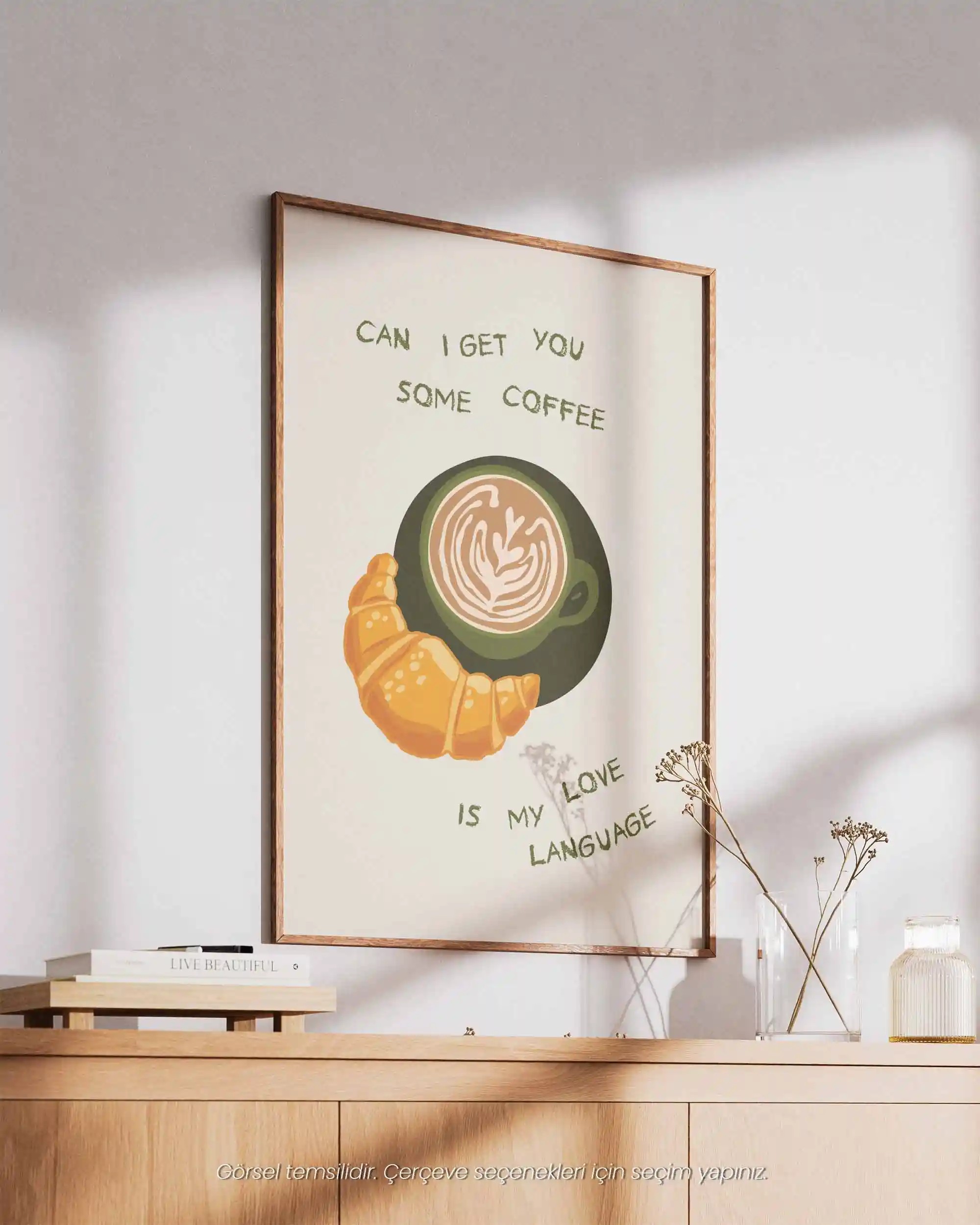 Coffee Is My Love Language – Minimal Kahve & Kruvasan Poster