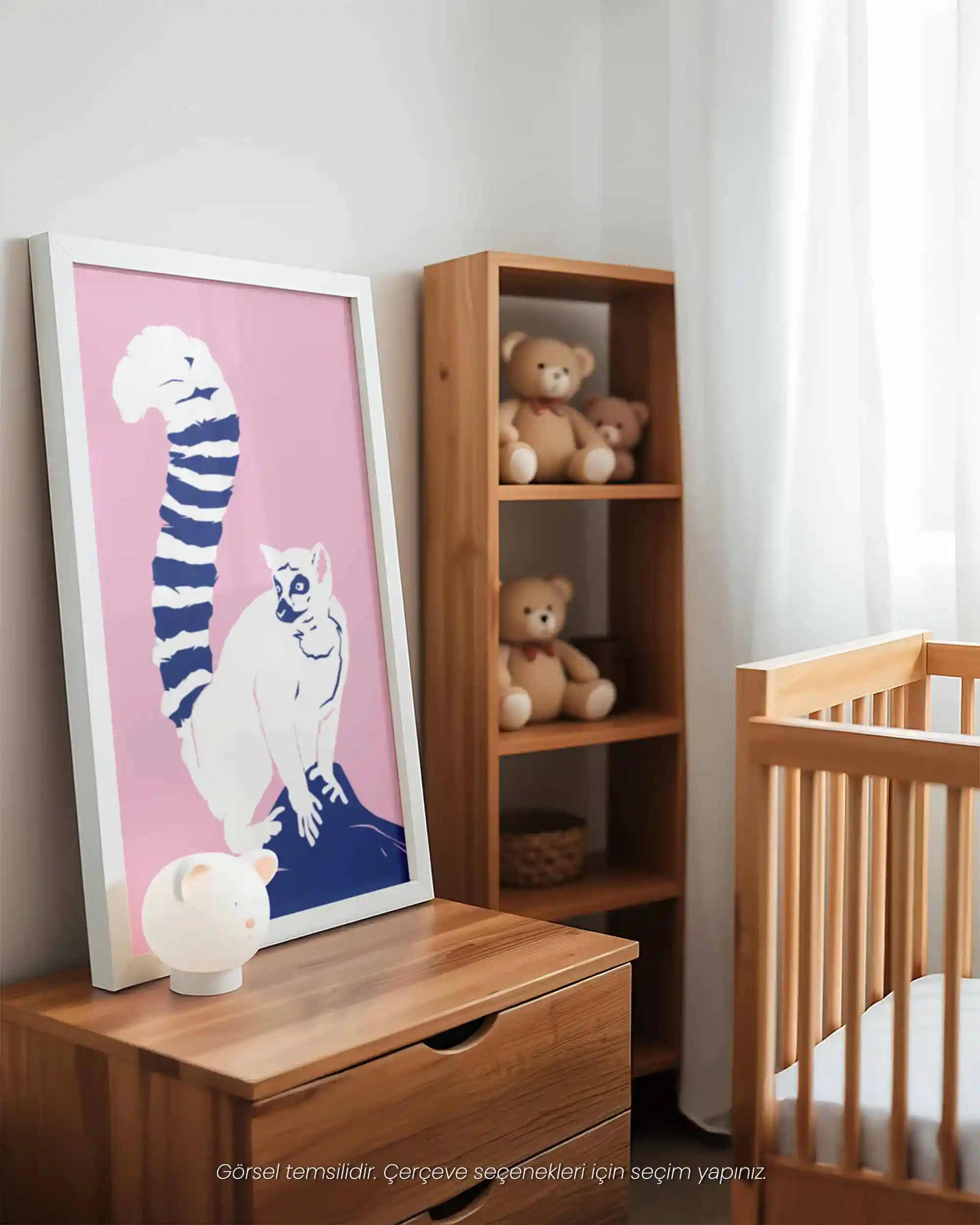 Lemur - Minimal ve Renkli Çocuk Odası Poster