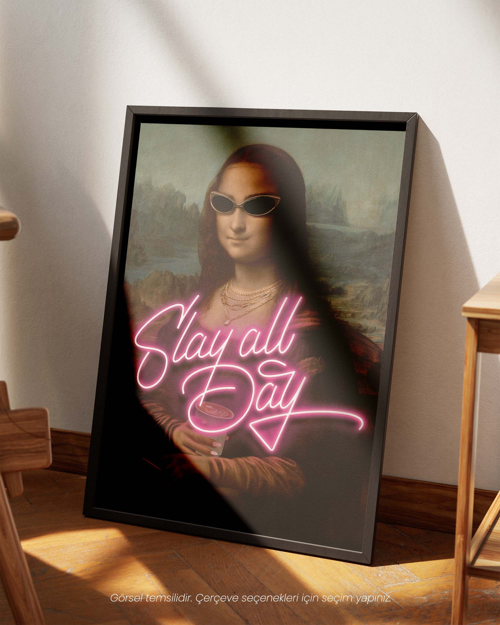 Slay All Day - Mona Lisa by Leonardo da Vinci Çerçeveli-Çerçevesiz Poster