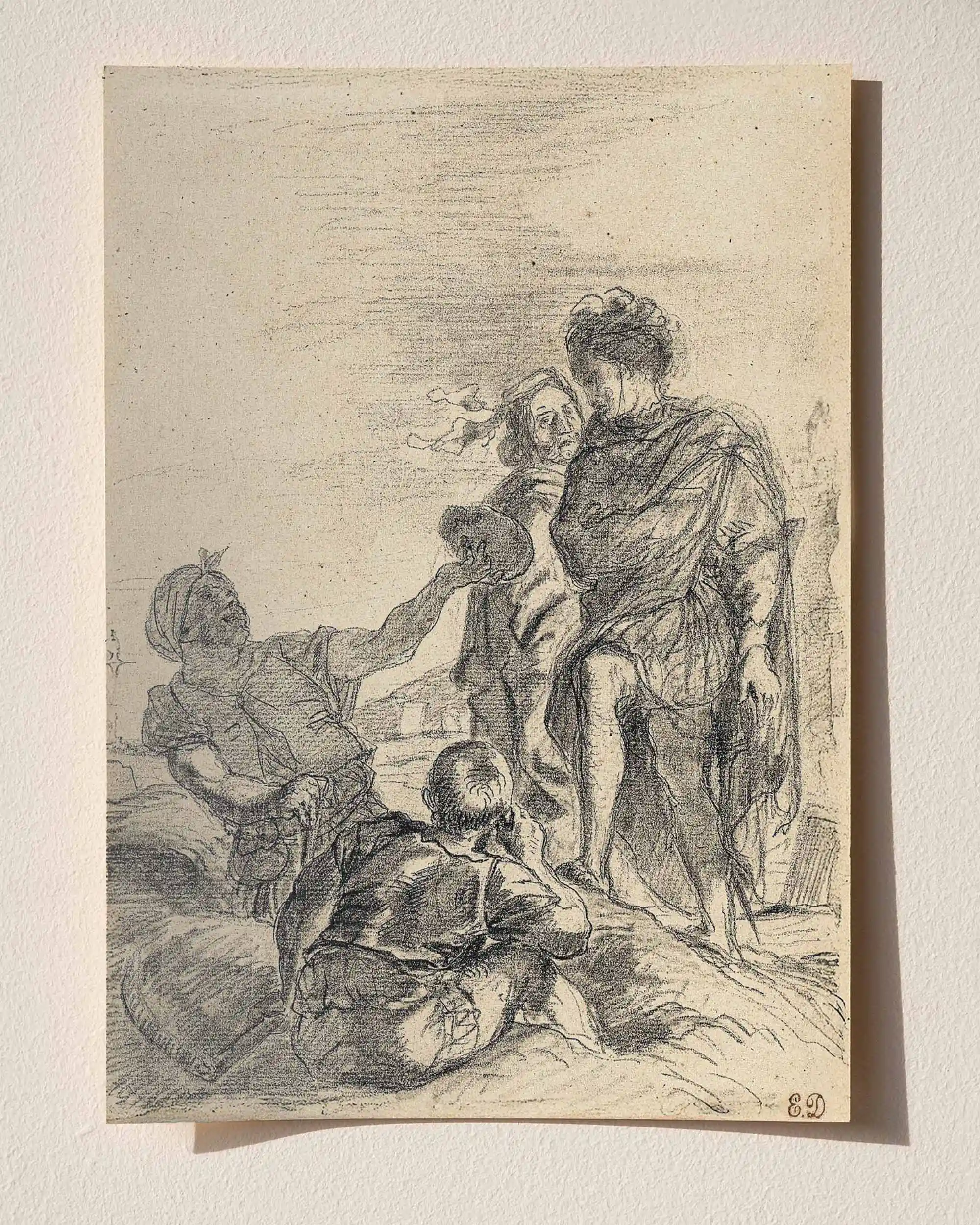Eugene Delacroix - Hamlet ve Mezar Kazıcıları (1843) Eskiz Sanat Tarihi Poster