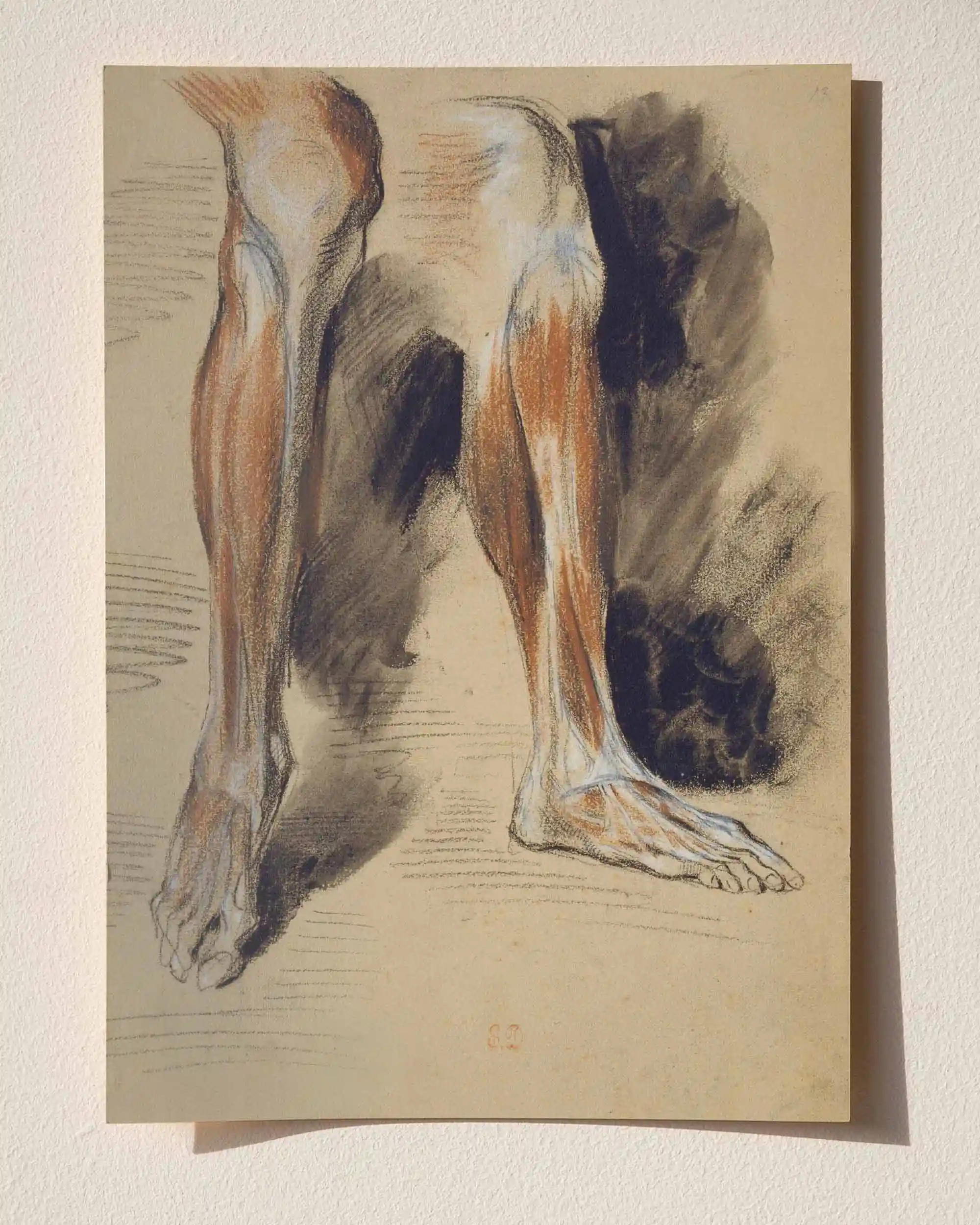 Eugene Delacroix - Sağ Bacak Etütleri (1835-1849) Renkli Tebeşir Eskiz Sanat Tarihi Poster