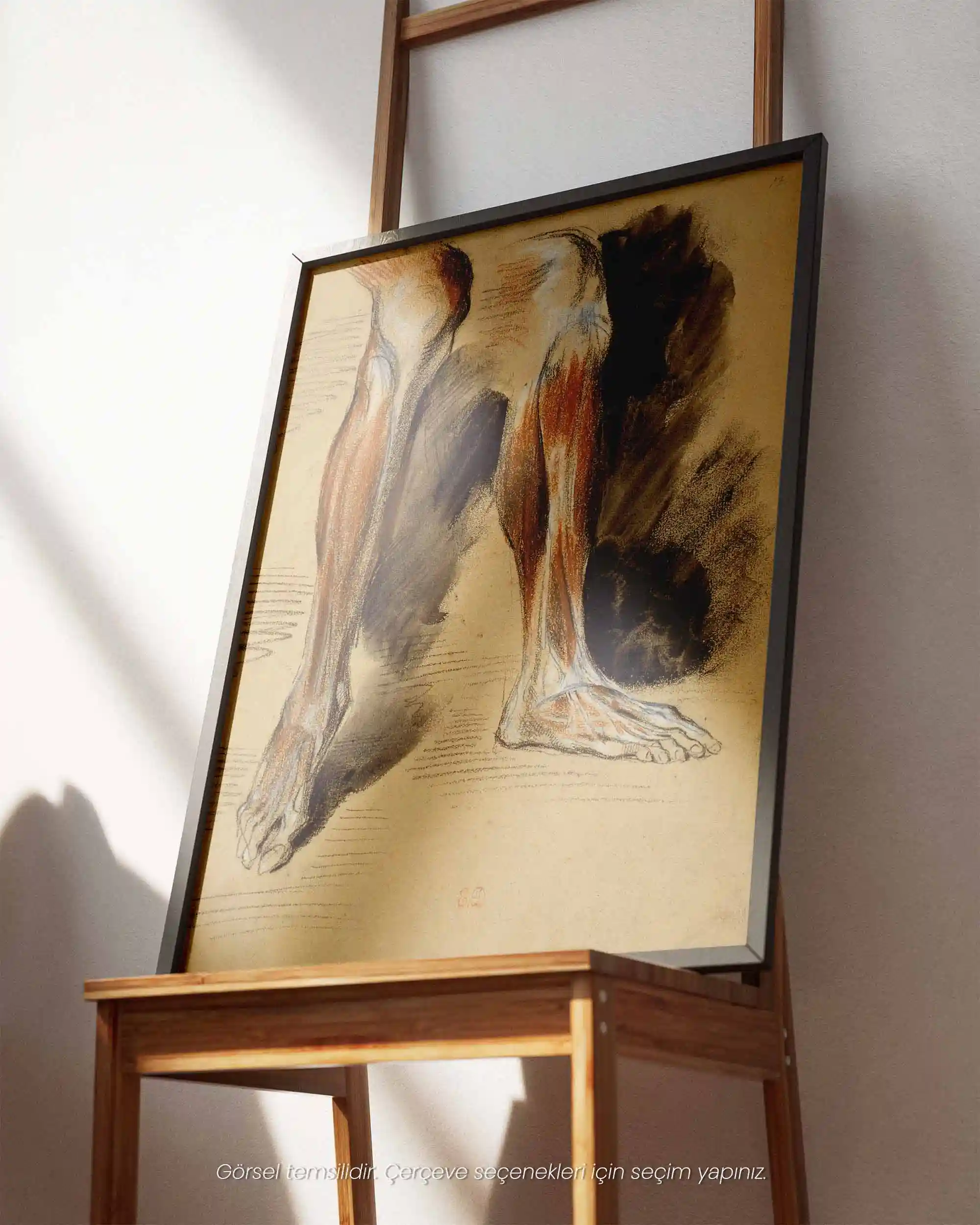 Eugene Delacroix - Sağ Bacak Etütleri (1835-1849) Renkli Tebeşir Eskiz Sanat Tarihi Poster
