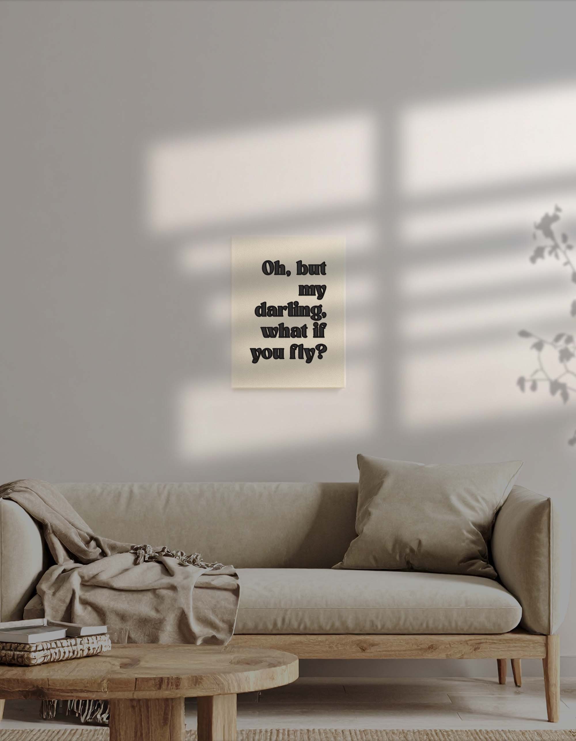 What If You Fly? - Nakışlı Mitolojik Kanvas Tablo 30x40 cm