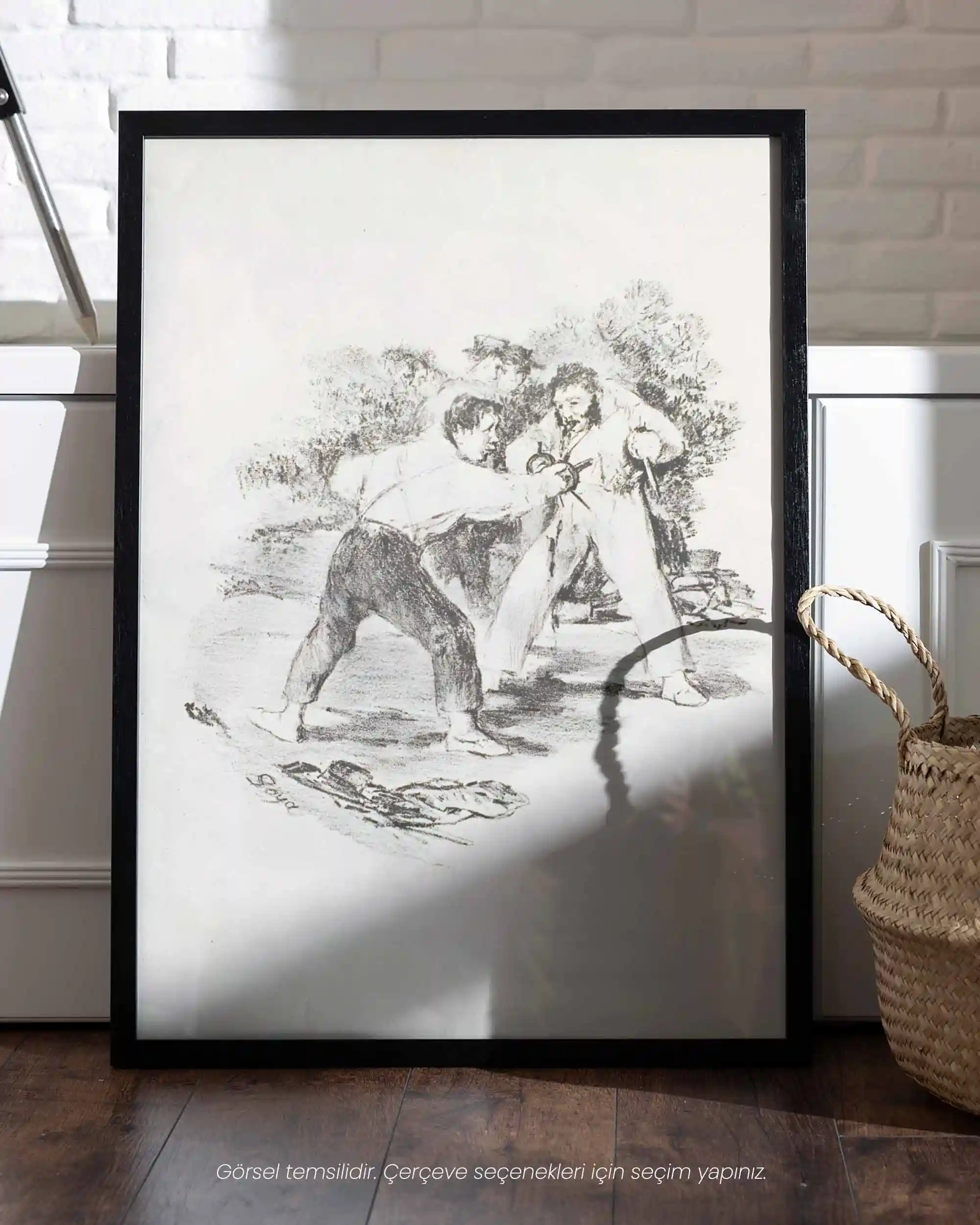 Francisco Goya - Modern Düello (1825-1826) Taş Baskı Eskiz Sanat Tarihi Poster
