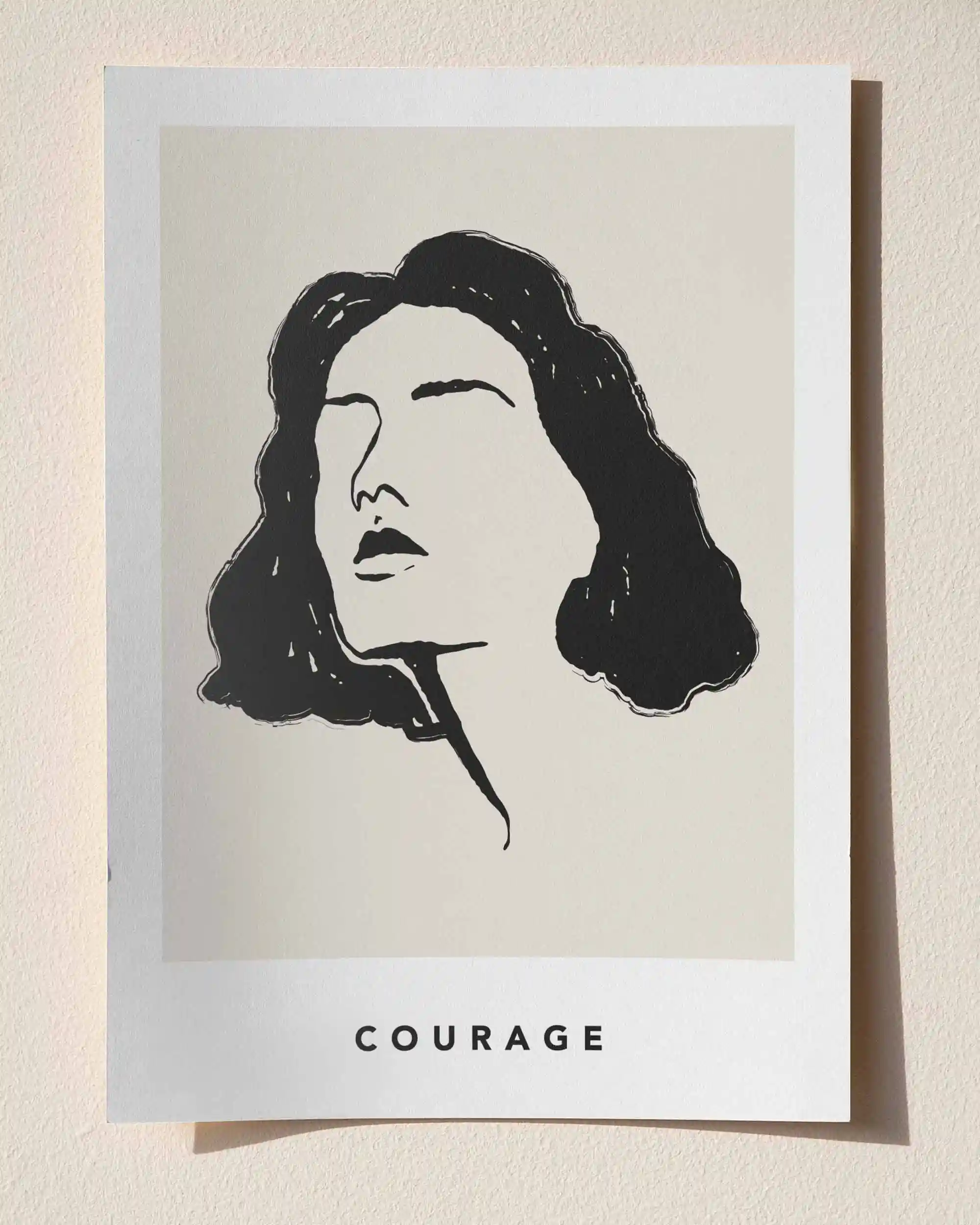 Courage – Minimal Çizim & Modern Sanat Poster