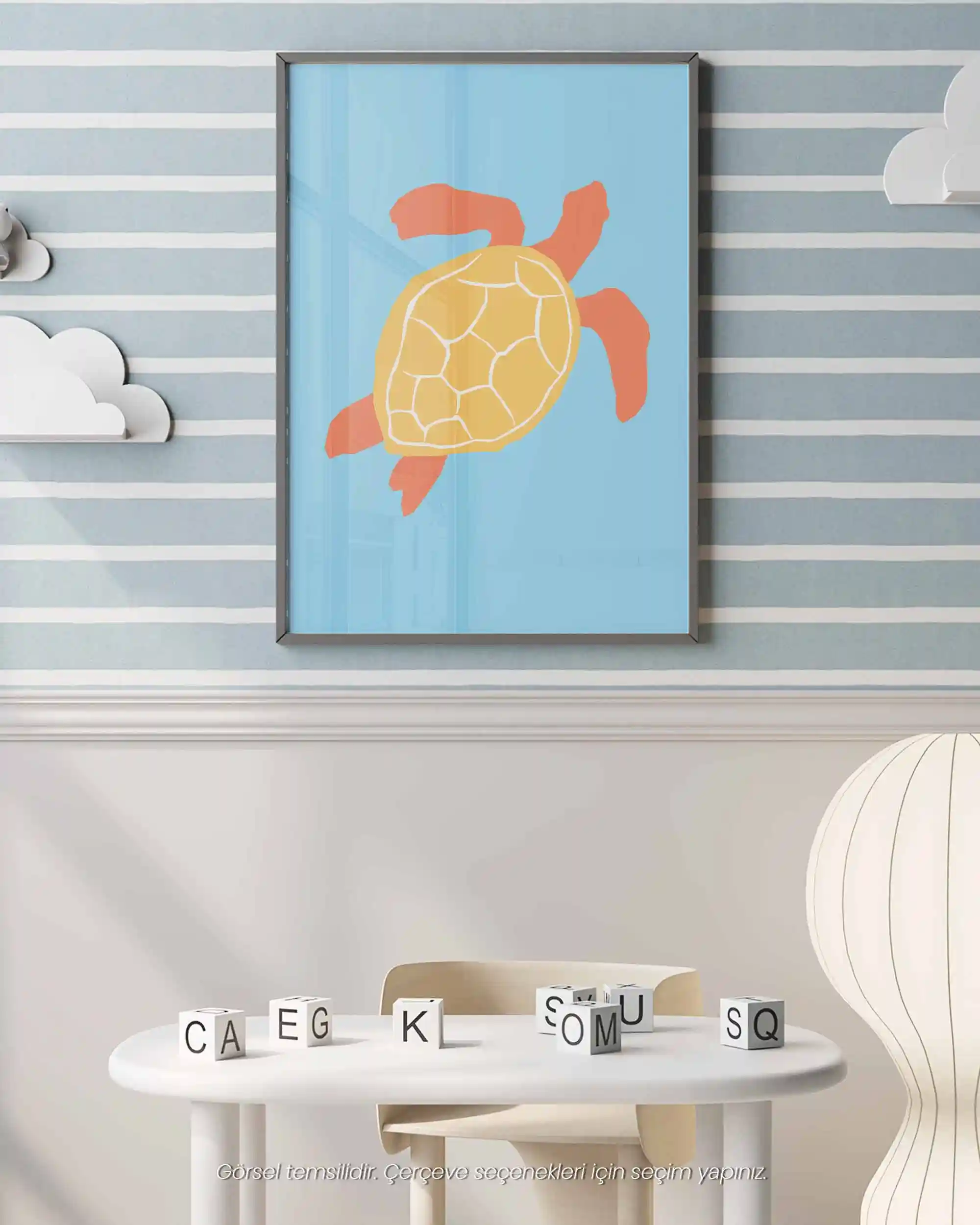 Kaplumbağa - Minimal ve Sevimli Çocuk Odası Poster