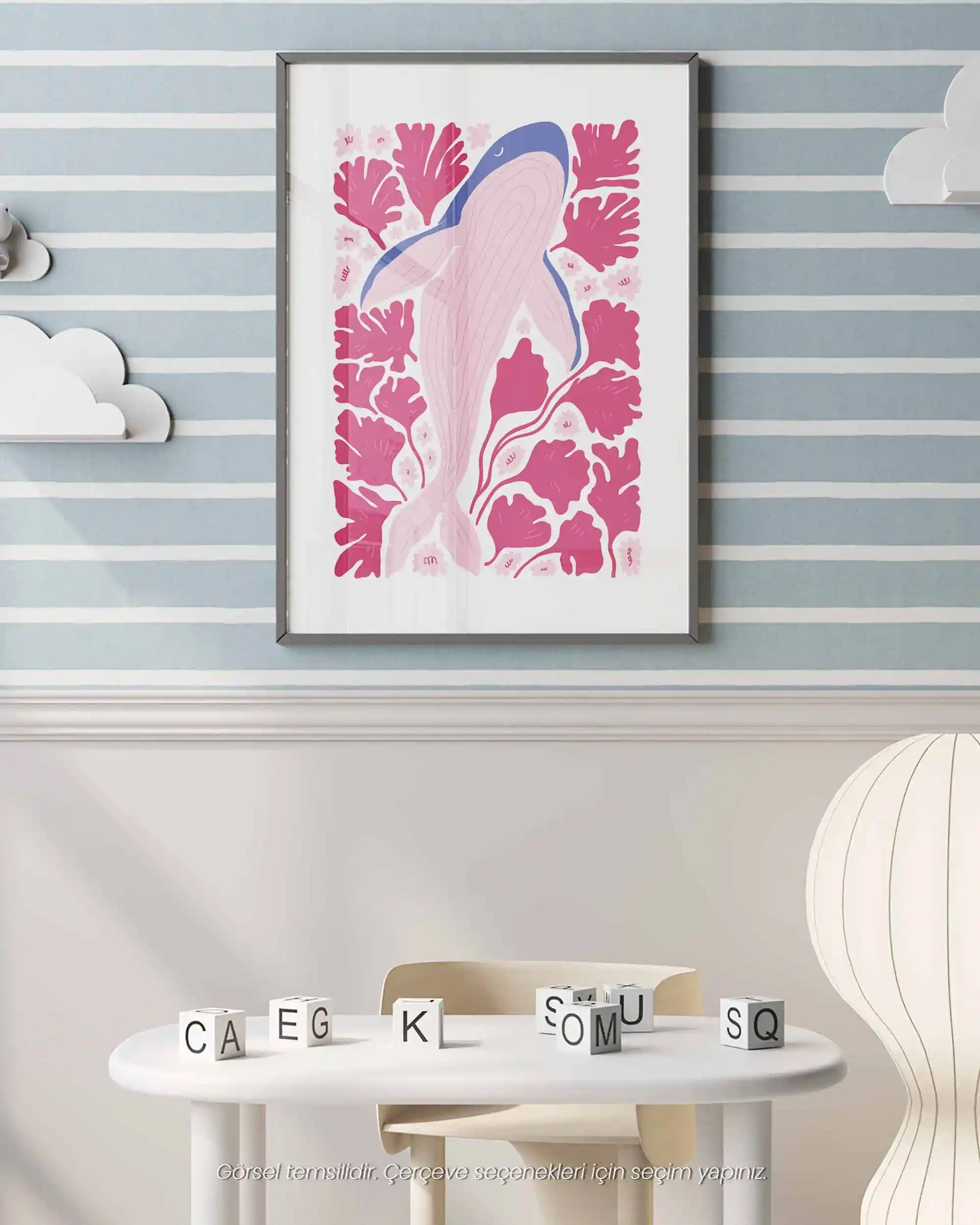 Balina - Modern Deniz Temalı Çocuk Odası Poster