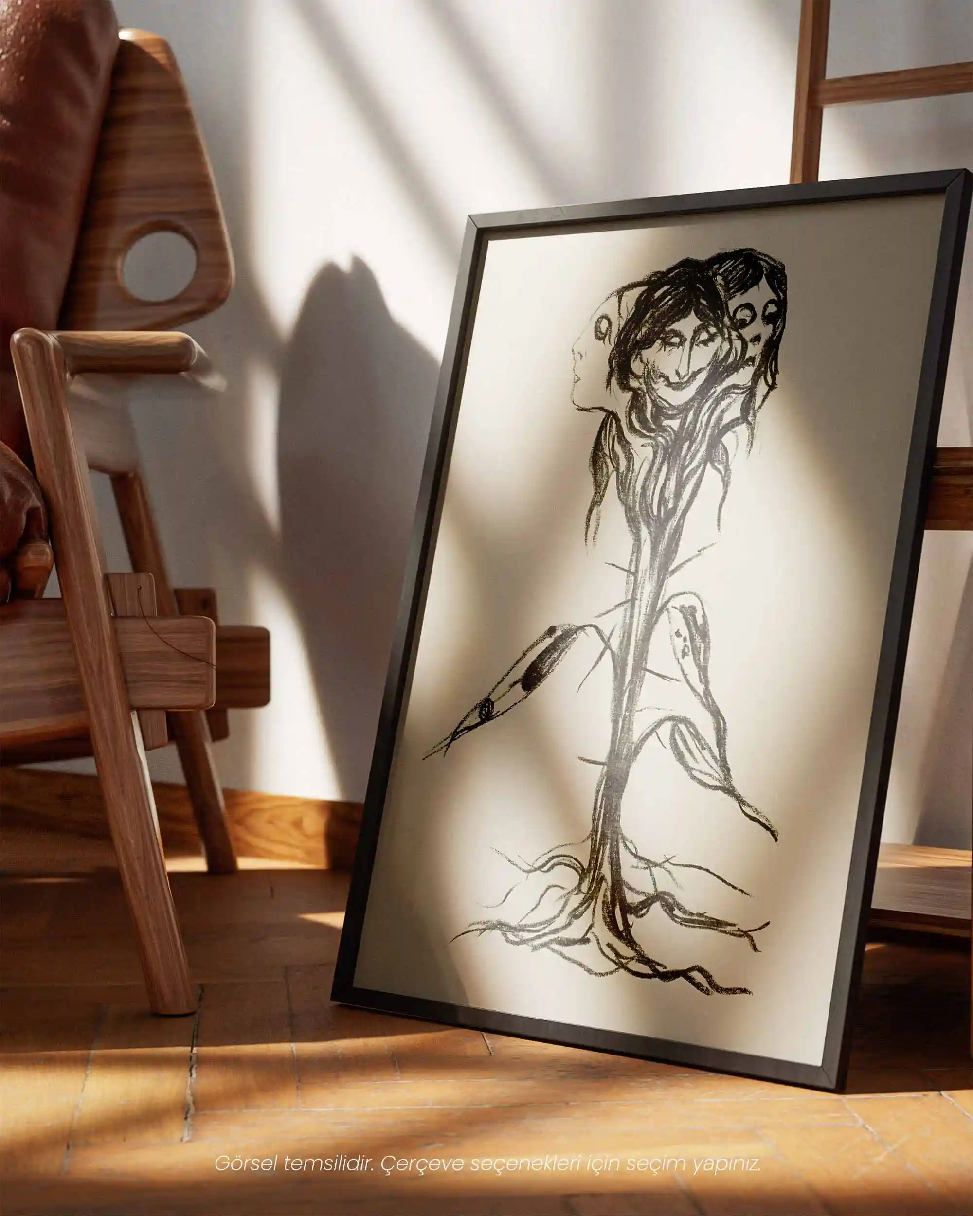 Edvard Munch - Vignette: Amaryllis (1908–09) Karakalem Eskiz Sanat Tarihi Poster