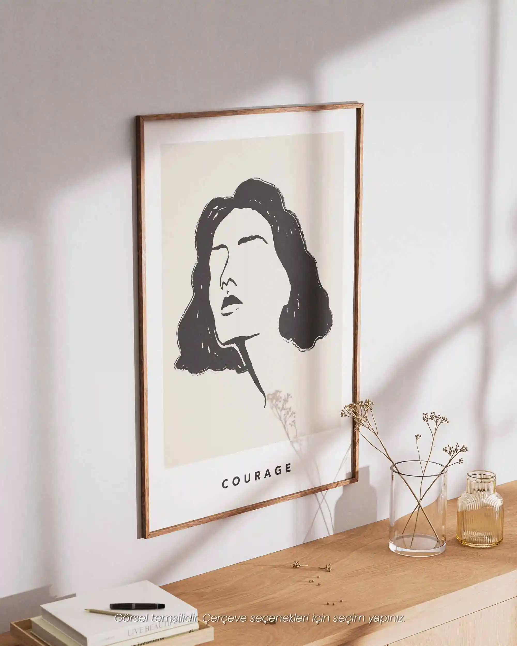 Courage – Minimal Çizim & Modern Sanat Poster
