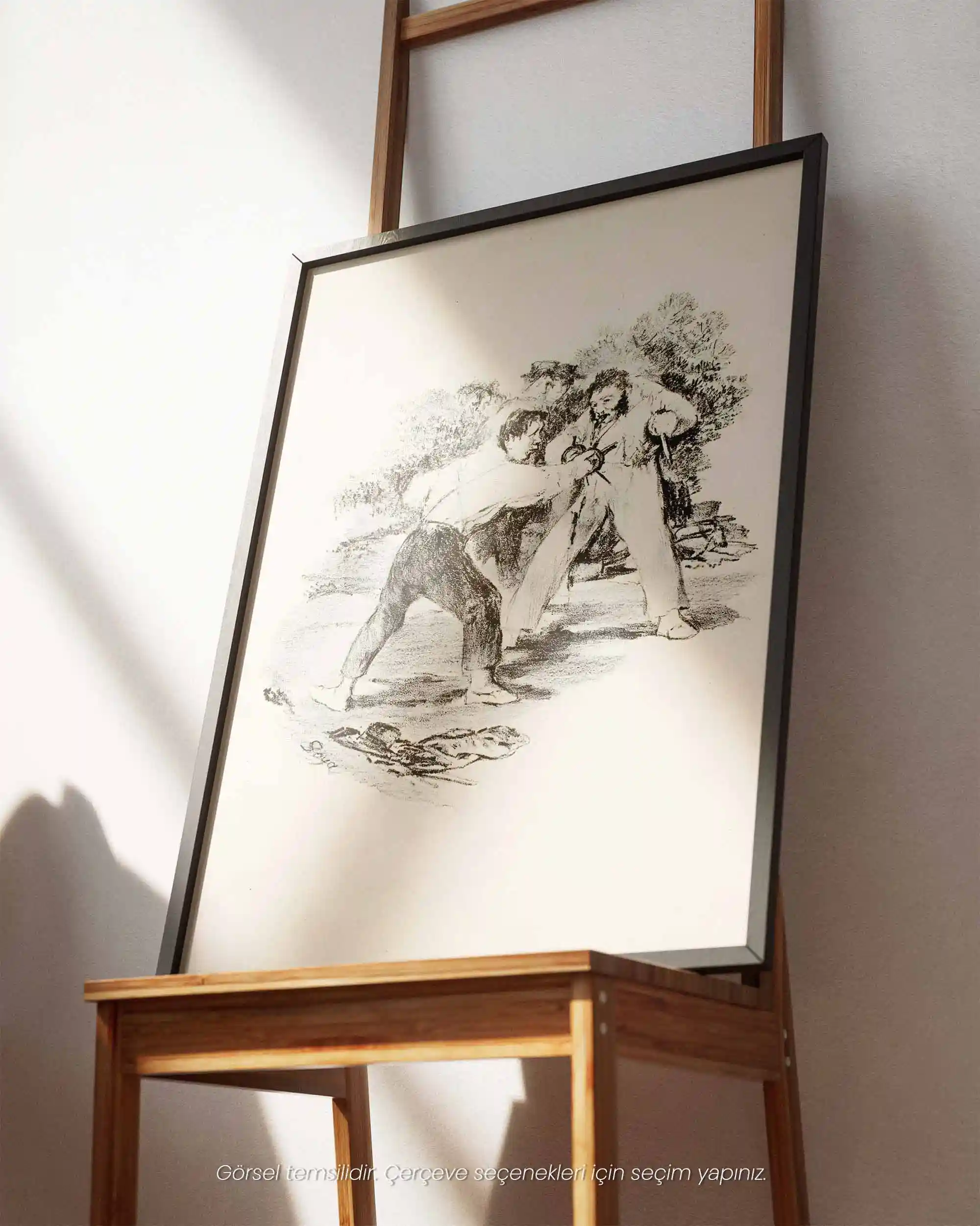 Francisco Goya - Modern Düello (1825-1826) Taş Baskı Eskiz Sanat Tarihi Poster