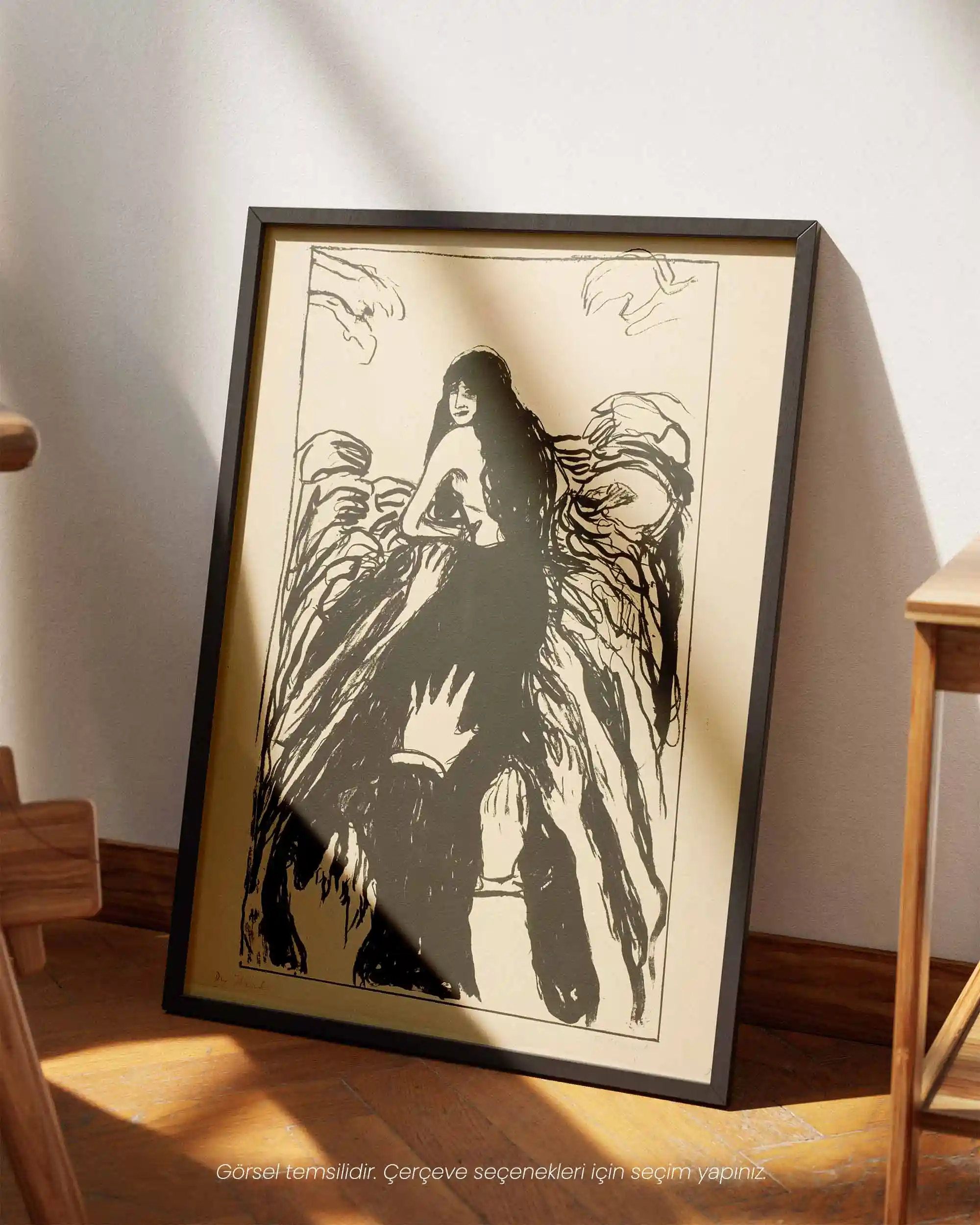 Edvard Munch - The Hands Litografi (1895) Eskiz Sanat Tarihi Poster