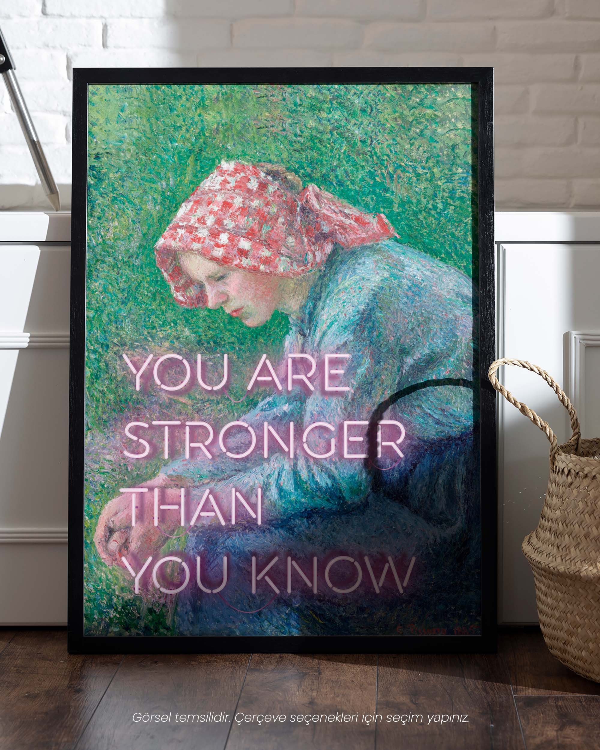 You Are Stronger Than You Know - Seated Peasant Woman Poster by Camille Pissarro Çerçeveli-Çerçevesiz Poster