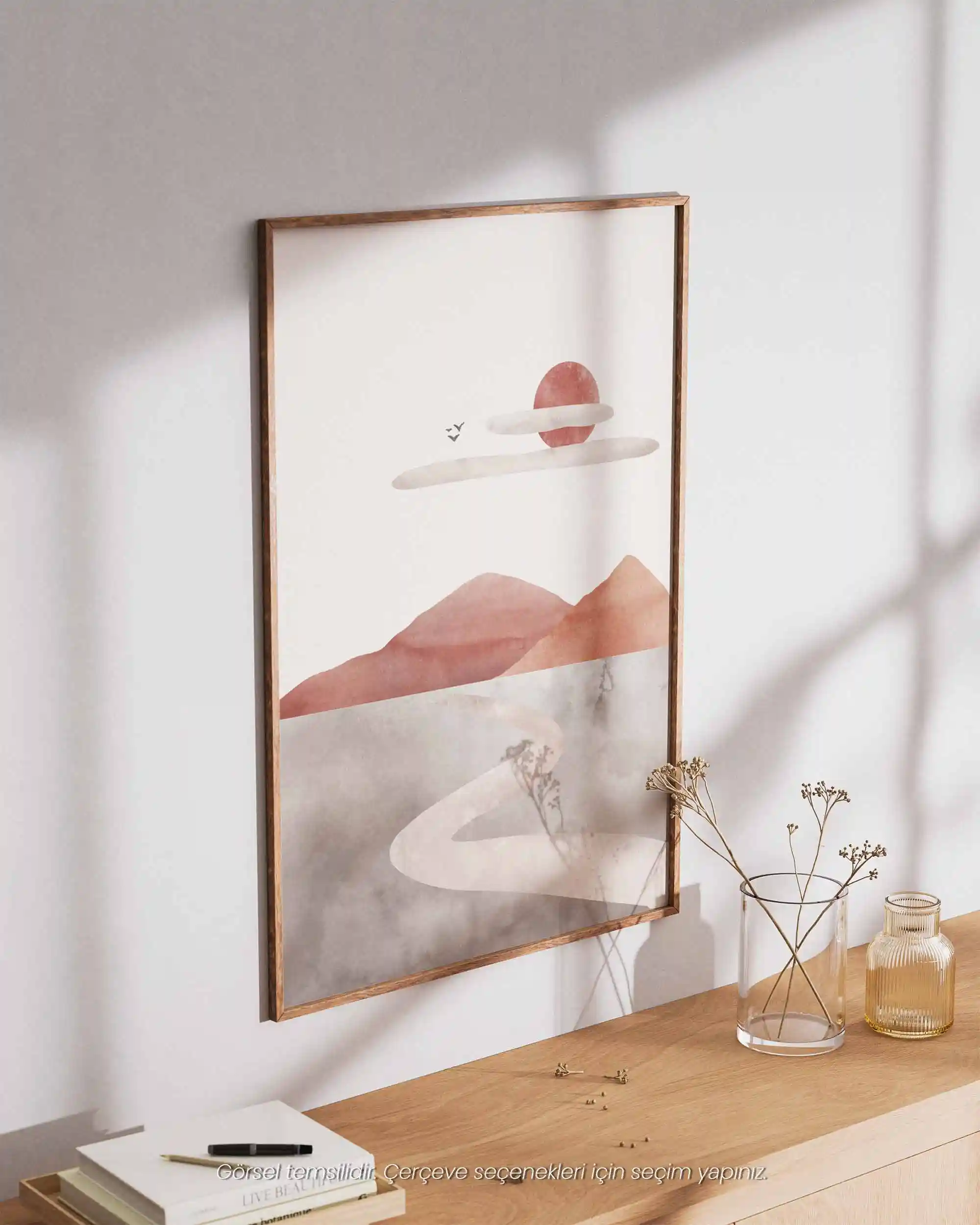 Sessiz Yol – Minimal Sulu Boya Manzara Doğa Temalı Poster