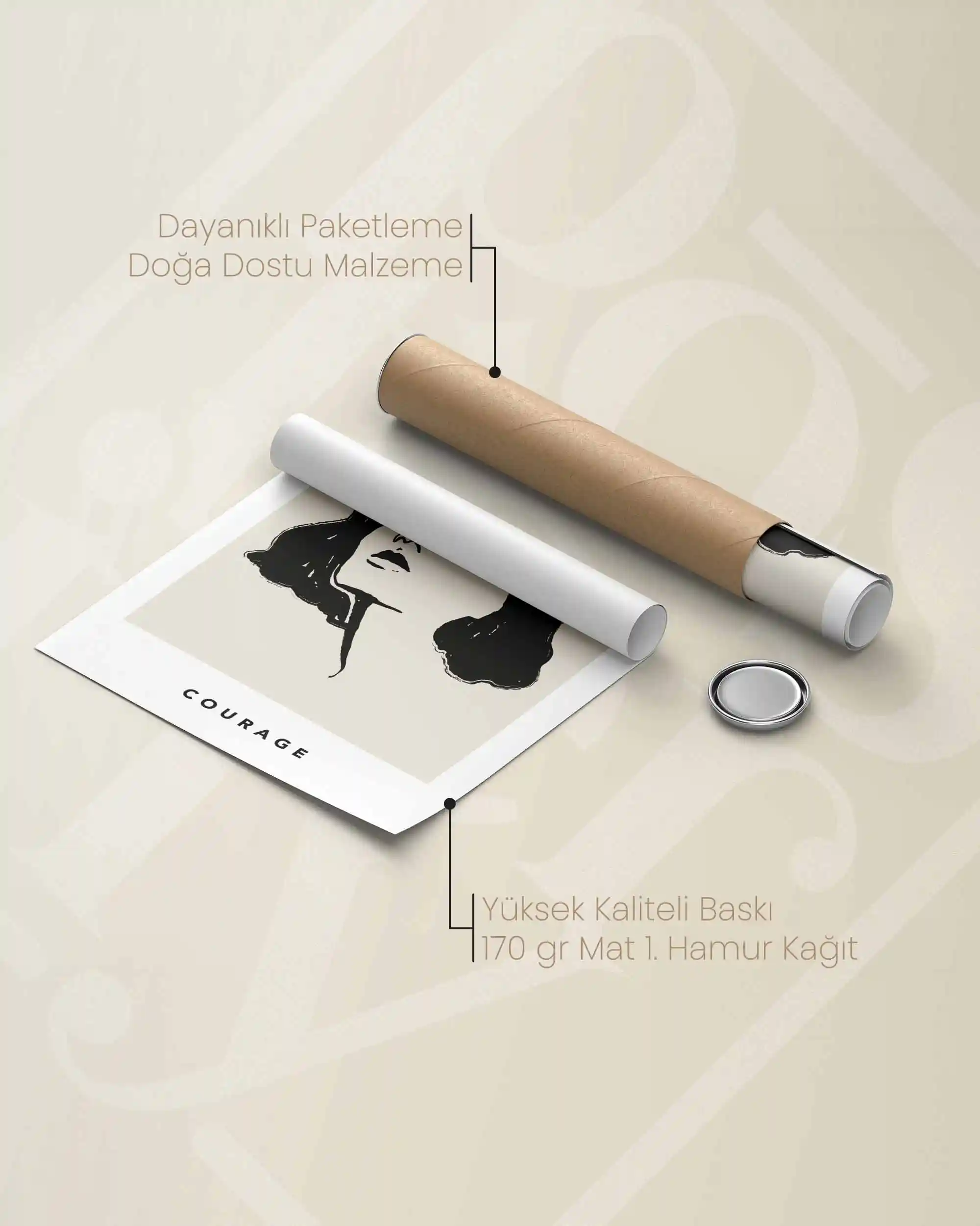 Courage – Minimal Çizim & Modern Sanat Poster