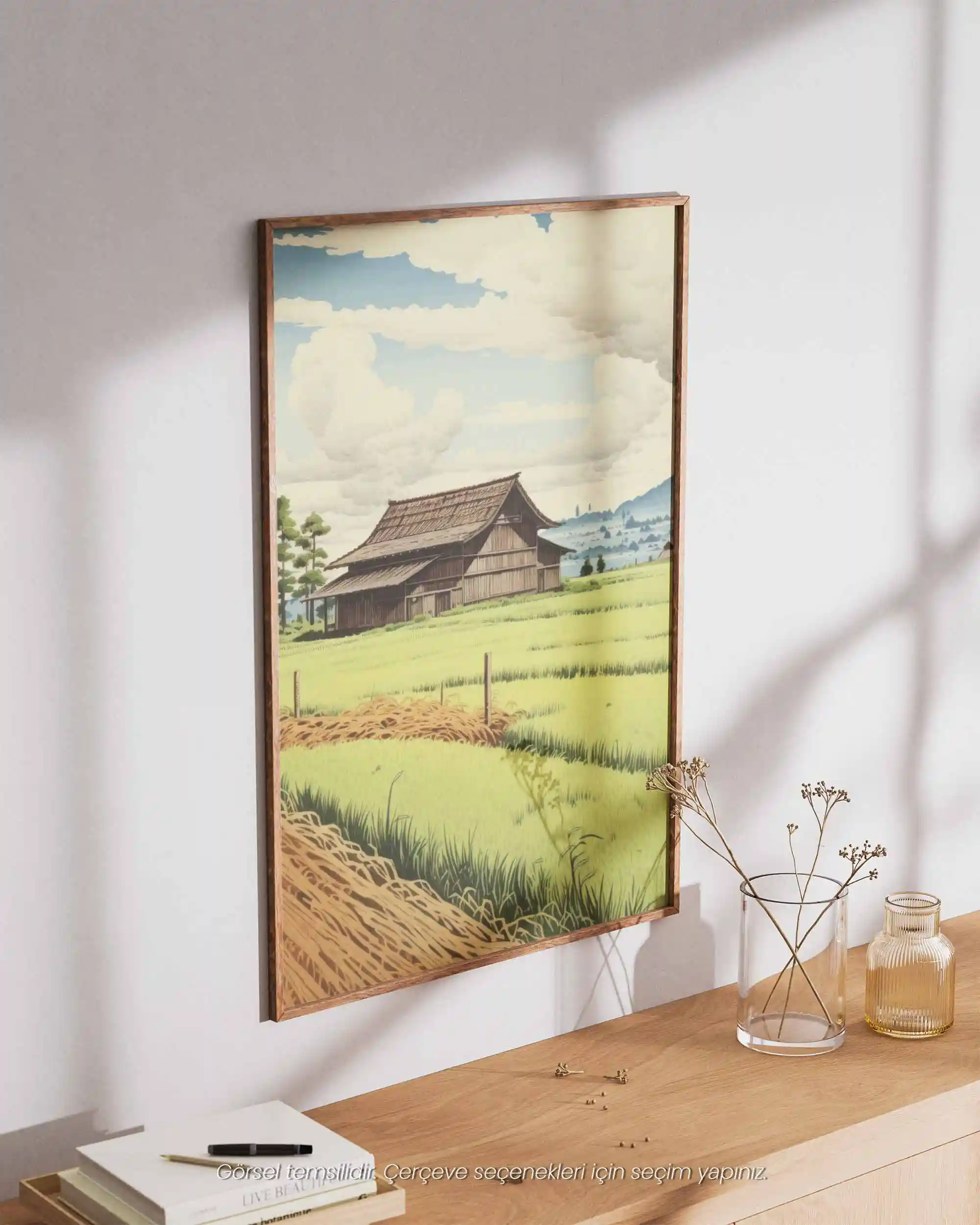 Pirinç Mevsimi - Japon Kırsalı Pastoral Manzara Doğa Poster