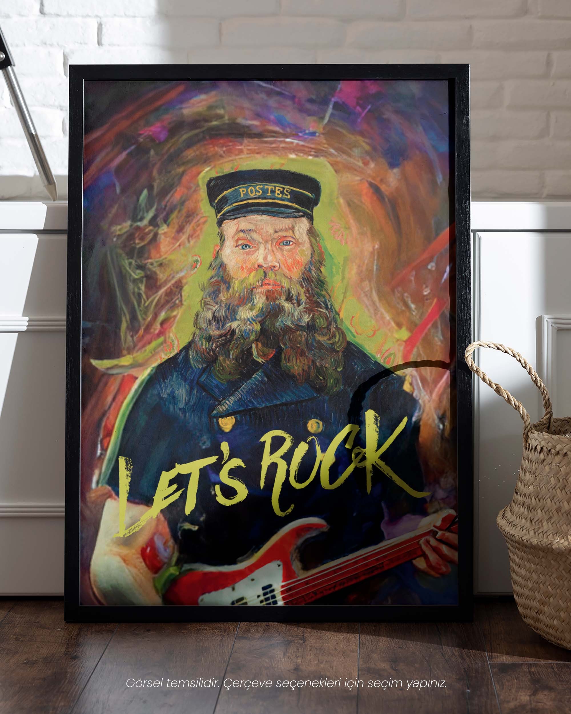 Let’s Rock - Modern Pop Art Postman by Vincent Van Gogh Çerçeveli-Çerçevesiz Poster