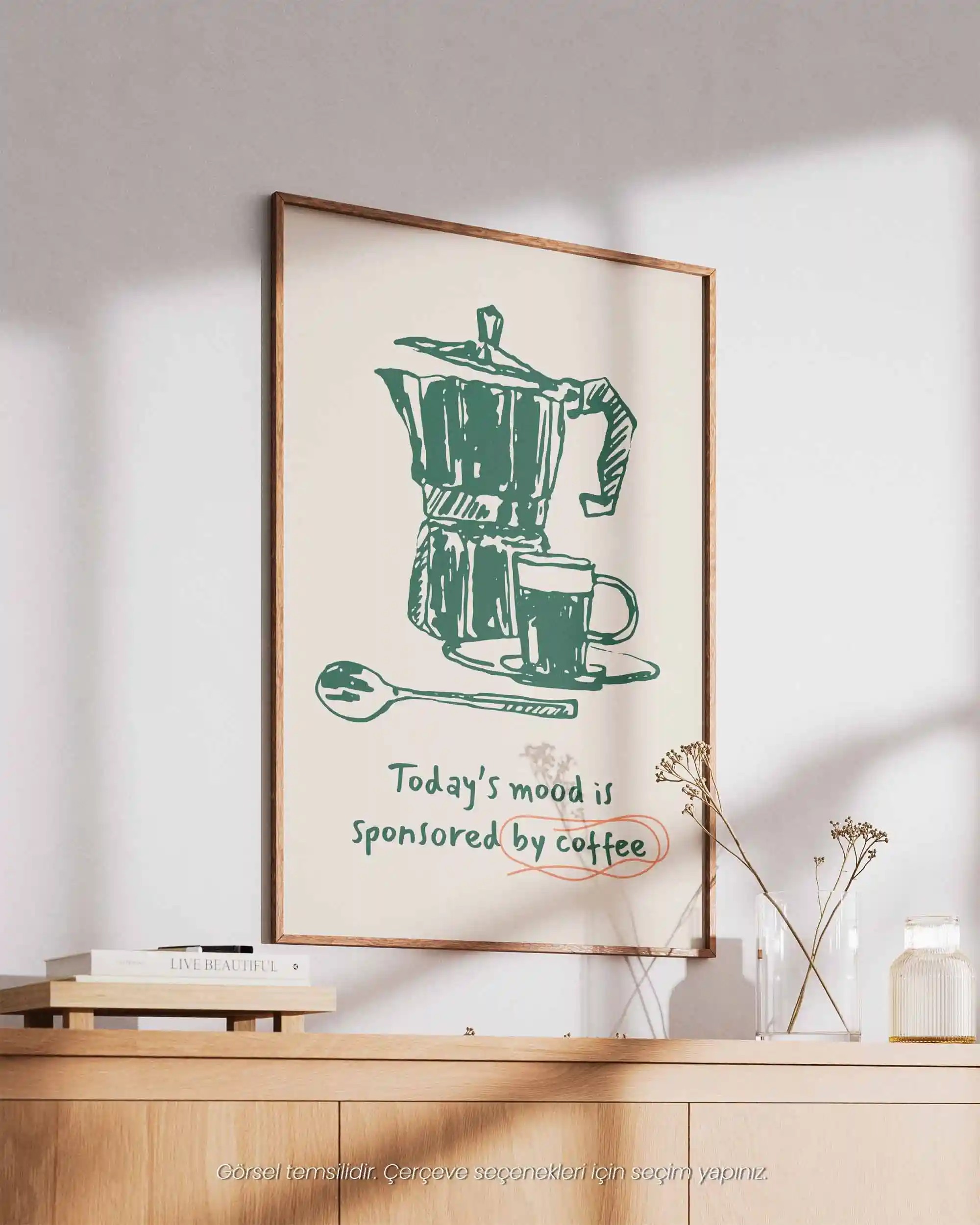 Today’s Mood Coffee - Mutfak İçin Minimal Moka Pot Poster