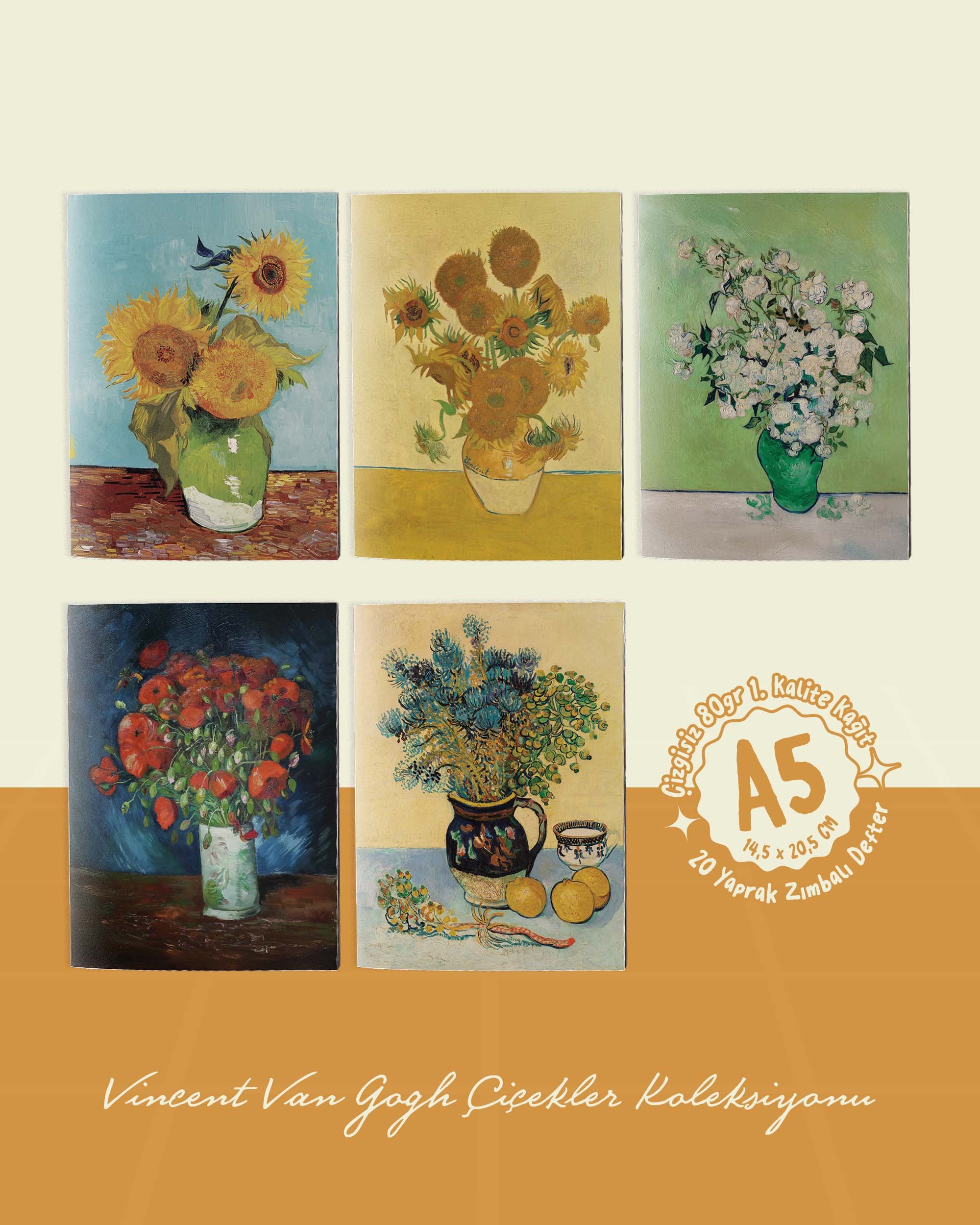 Kendi 5’li Defter Setini Oluştur - A5 Zımba Dikişli Defterlerden Özgürce Seçim Yap - 14,5x20,5 cm