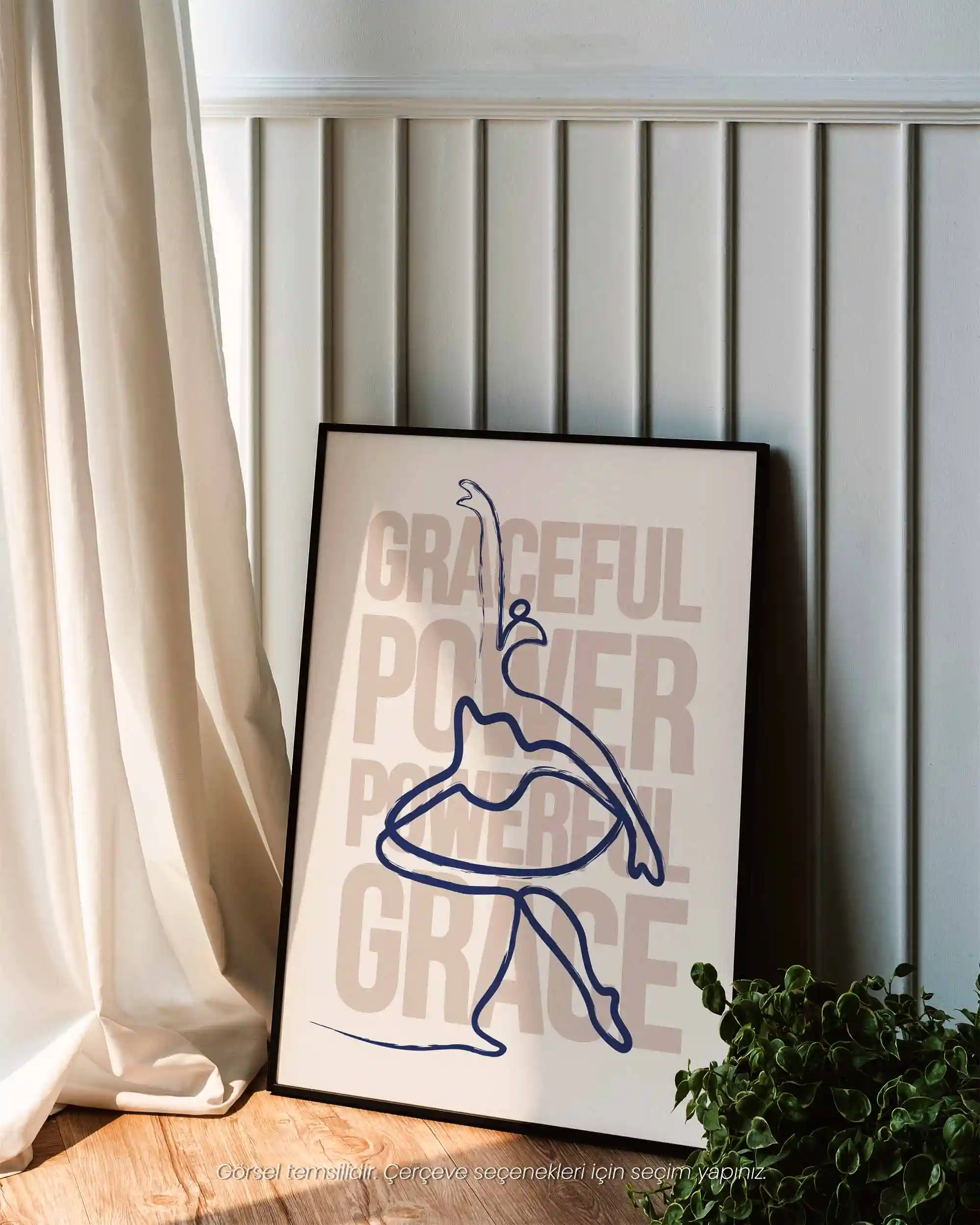 Graceful Power, Powerful Grace - Minimal Line Art & Tipografi Poster