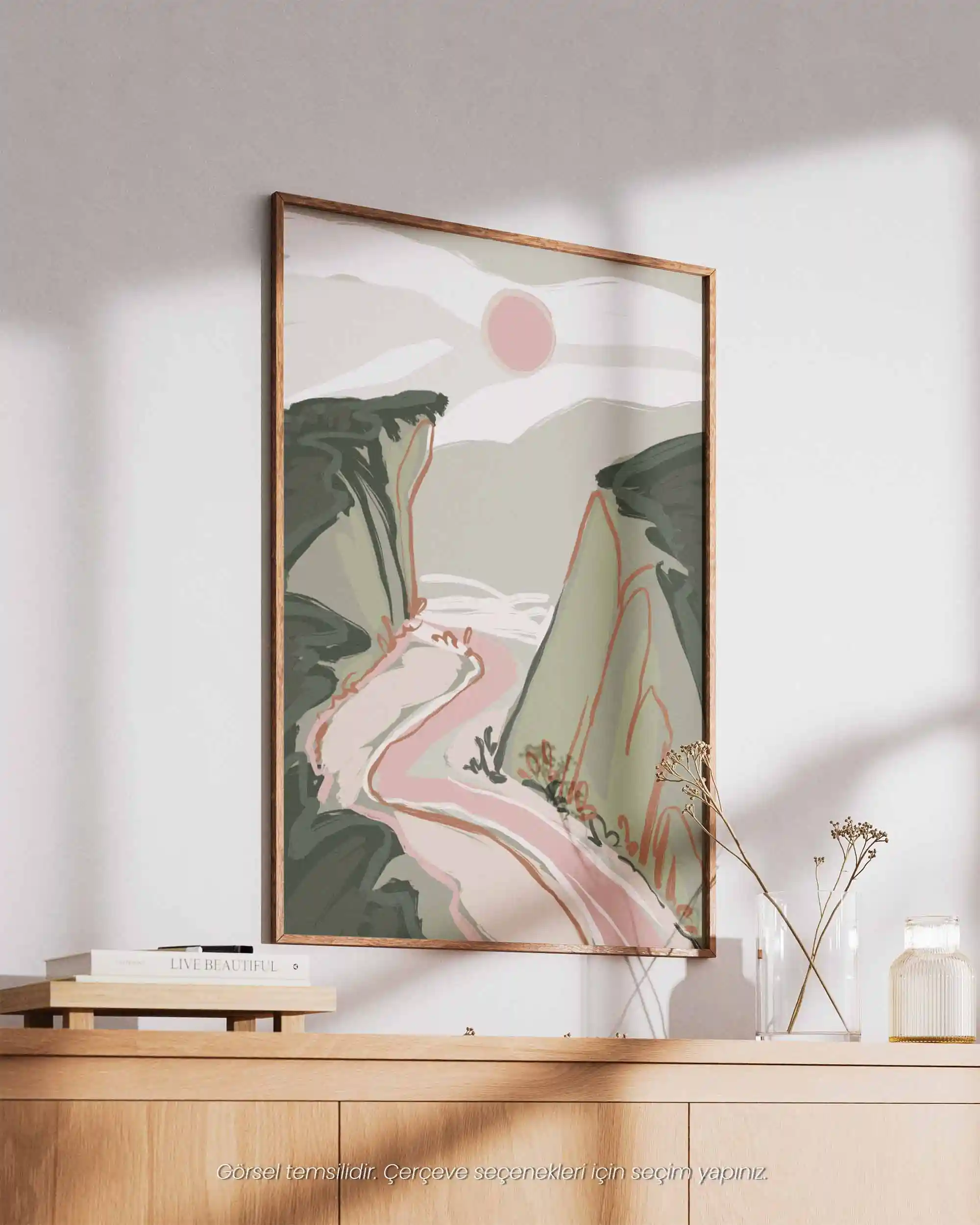 Kanyon Yolu – Flat İllüstrasyon Manzara Doğa Temalı Poster