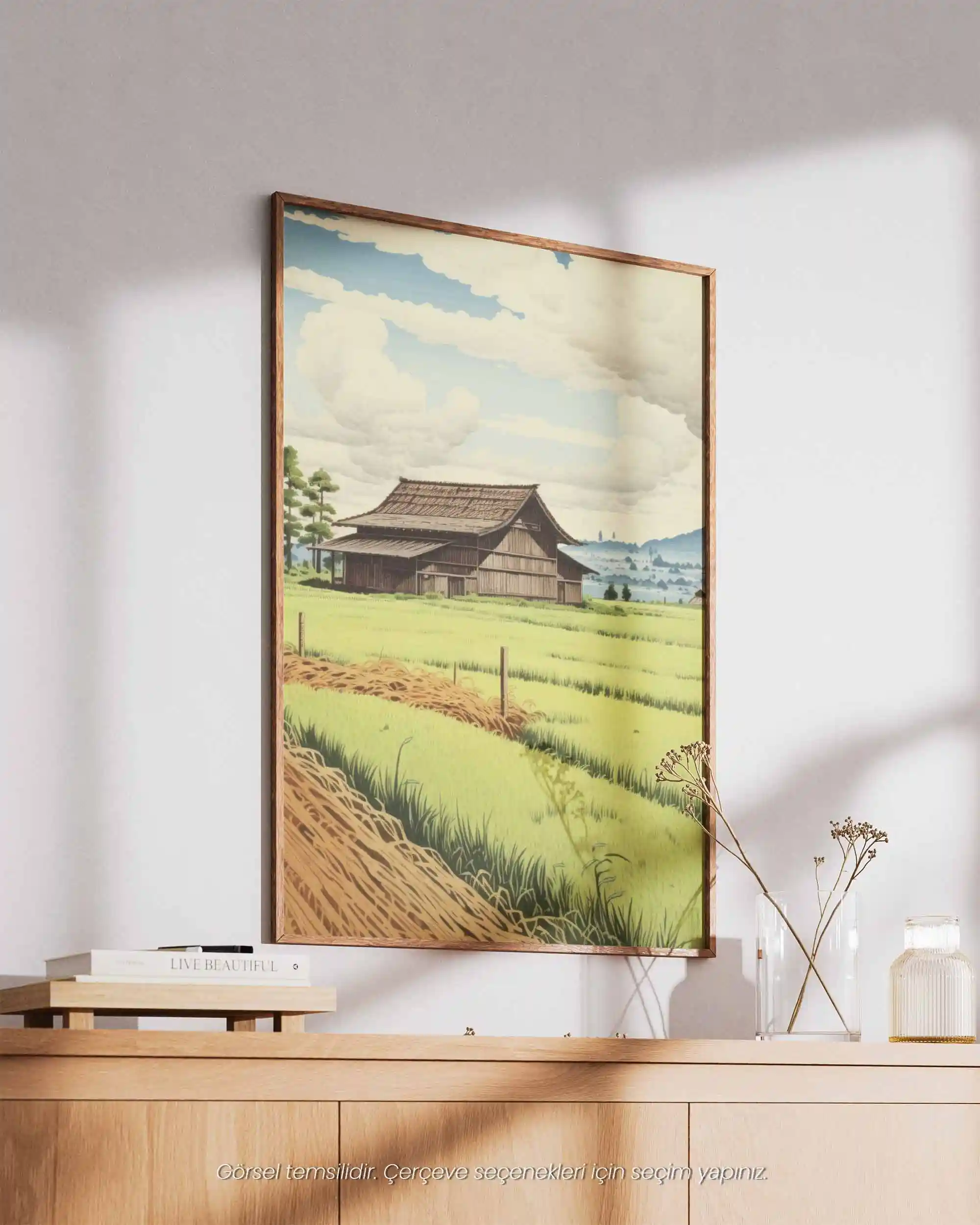Pirinç Mevsimi - Japon Kırsalı Pastoral Manzara Doğa Poster