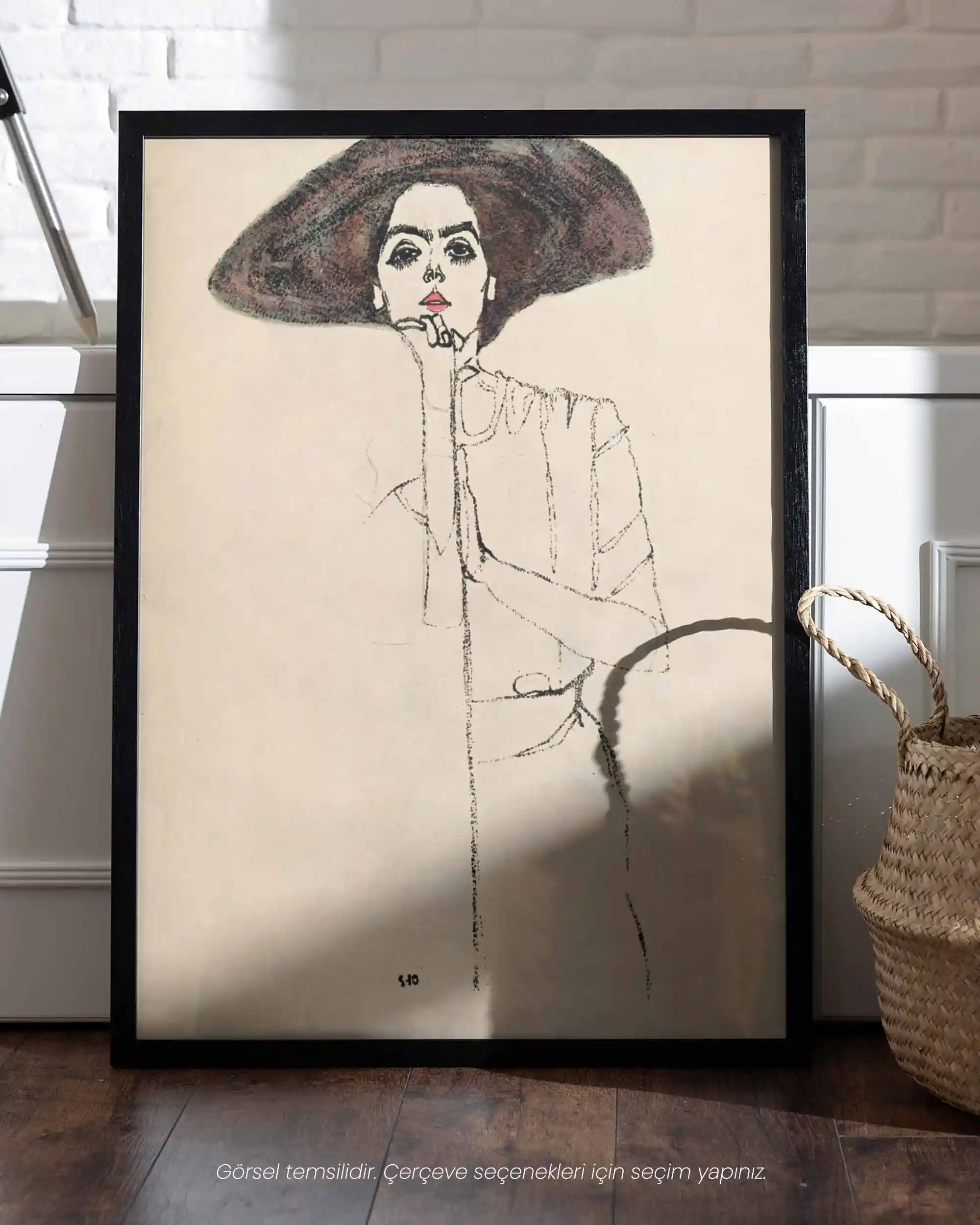 Egon Schiele - Bir Kadının Portresi (1910) Eskiz Sanat Tarihi Poster