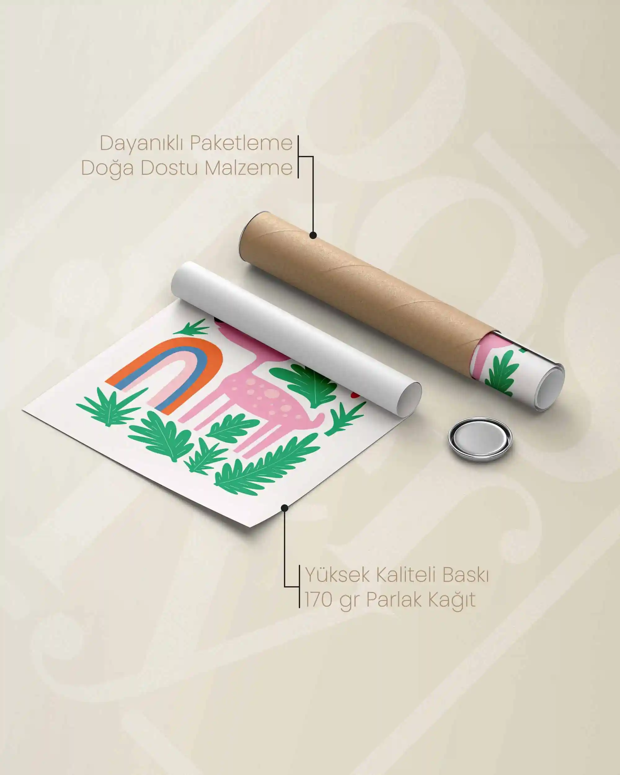 Geyik - Minimal ve Sevimli Çocuk Odası Poster