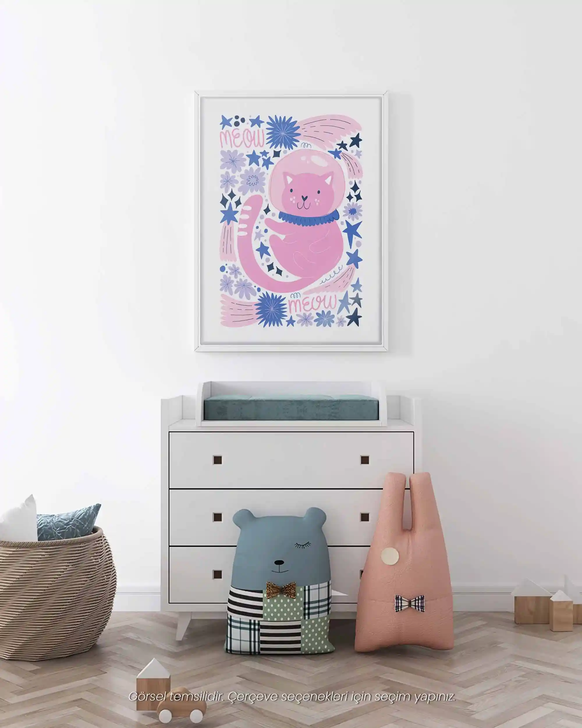 Catstronot - Sevimli Kedi Uzay Temalı Çocuk Odası Poster