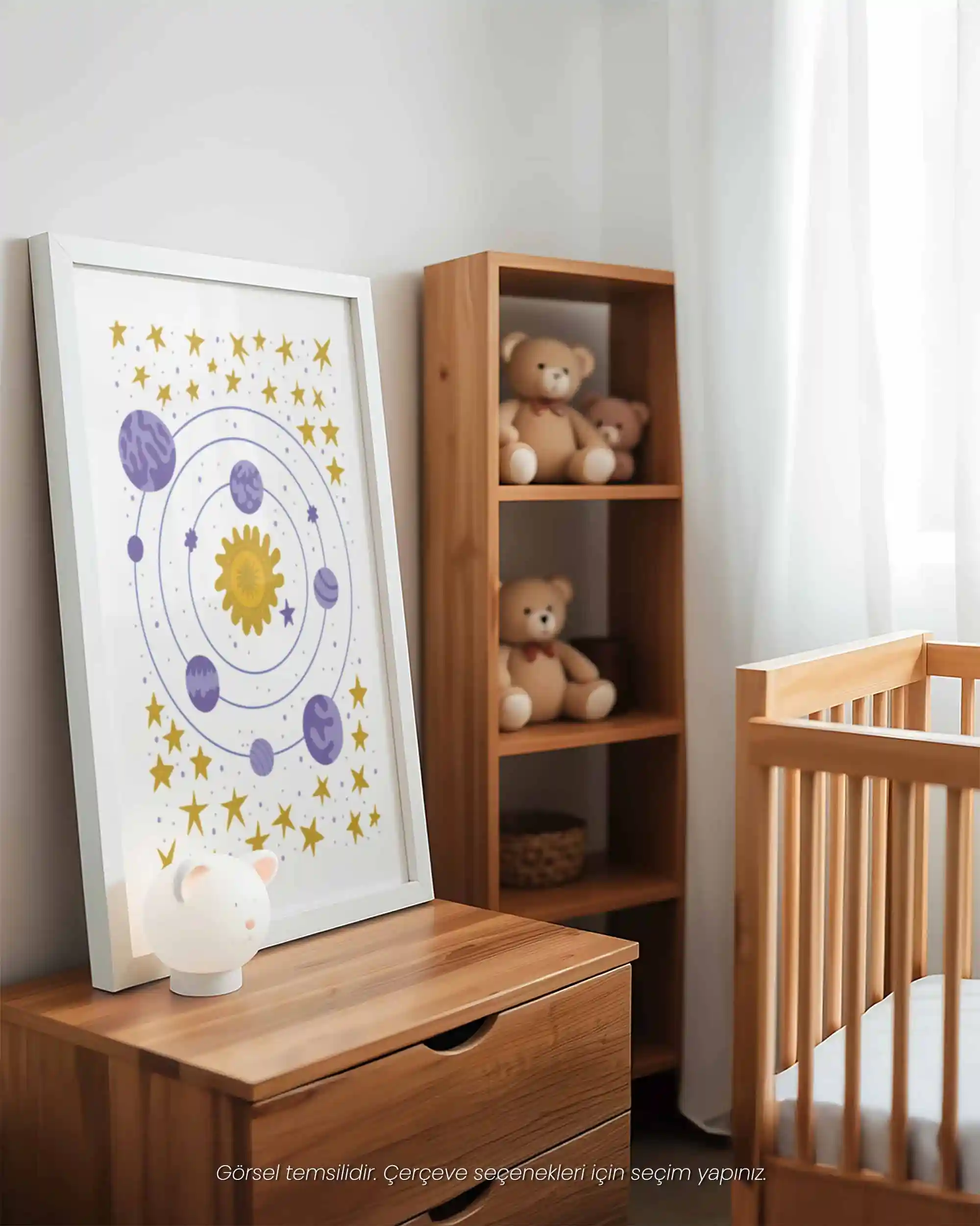Güneş Sistemi - Çocuk Odası İçin Eğitici Modern Poster