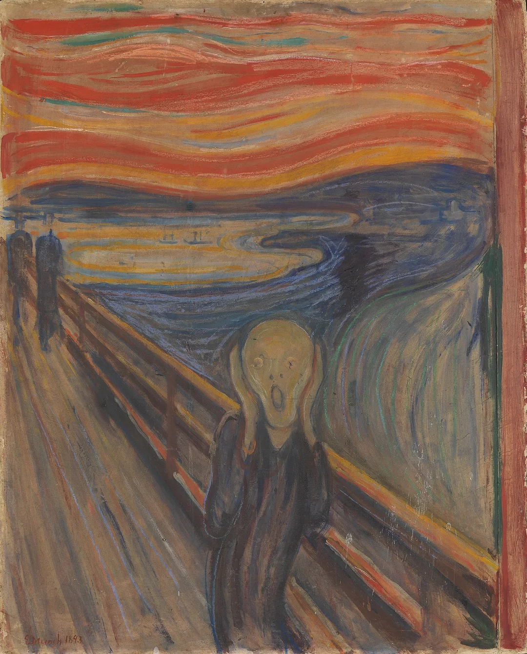 Çığlık (1893), Edvard Munch, Karton Üzerine Yağlı Boya ve Pastel, National Gallery - Oslo