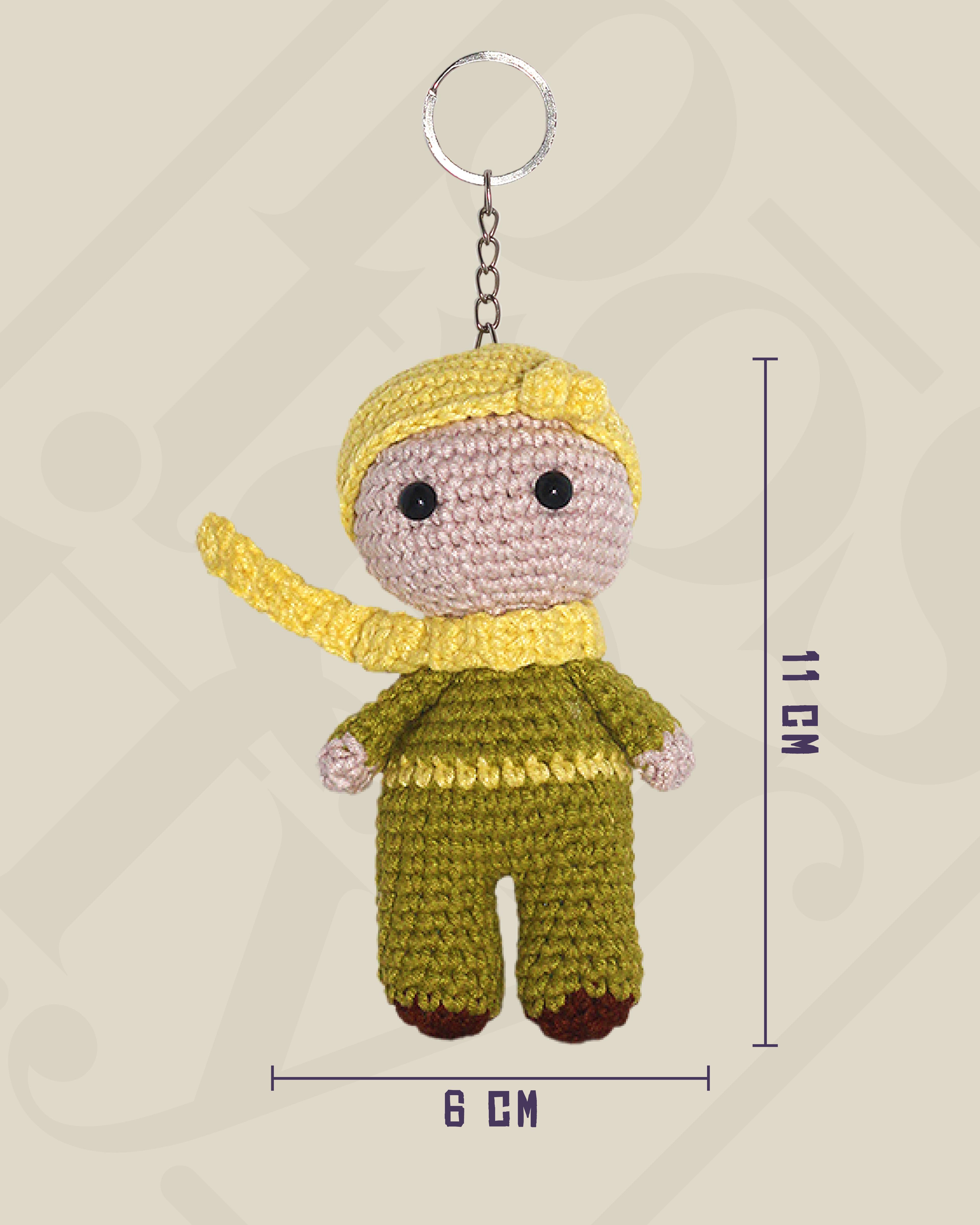 Küçük Prens Amigurumi Anahtarlık 11 cm - El Yapımı Sanatsal Örgü Çanta Aksesuarı