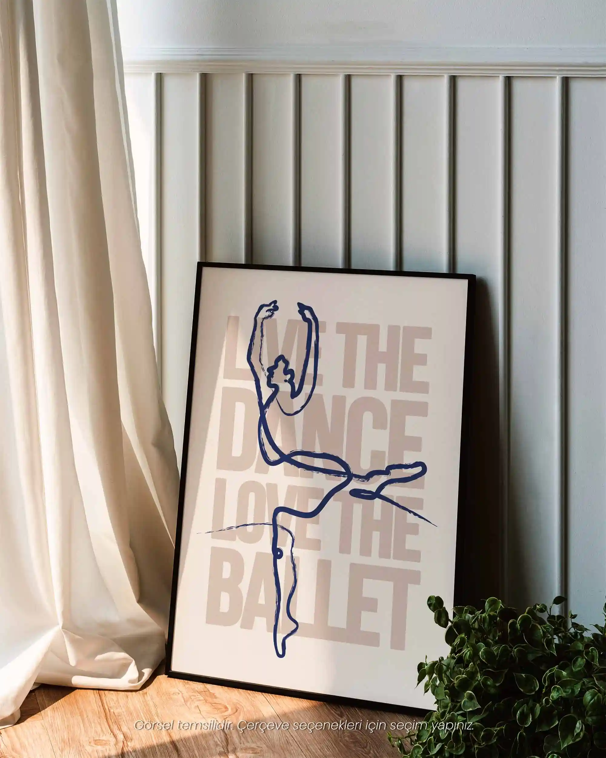 Live the Dance, Love the Ballet - Minimal Line Art & Tipografi Poster