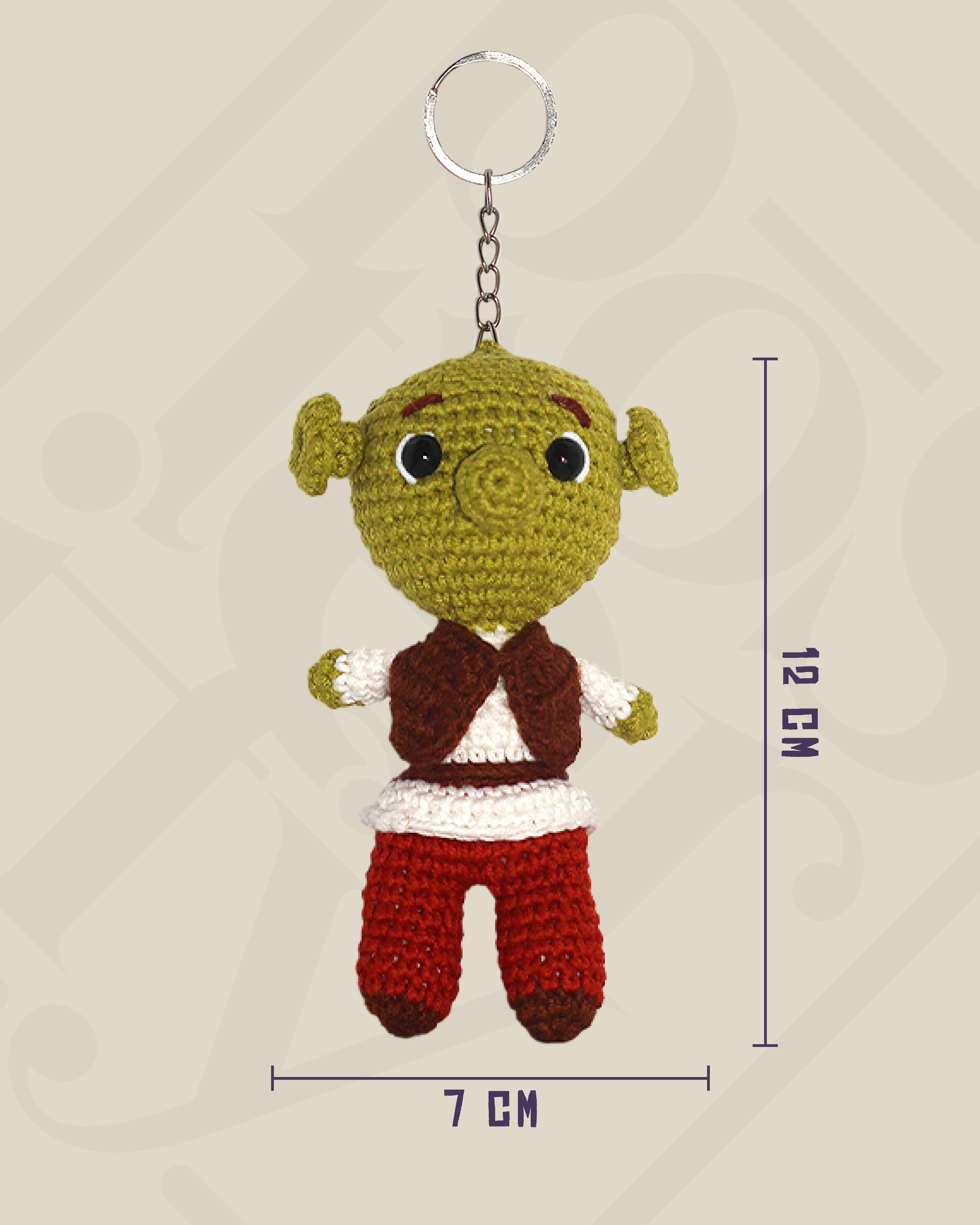 Shrek Amigurumi Anahtarlık 12 cm - El Yapımı Sanatsal Örgü Çanta Aksesuarı