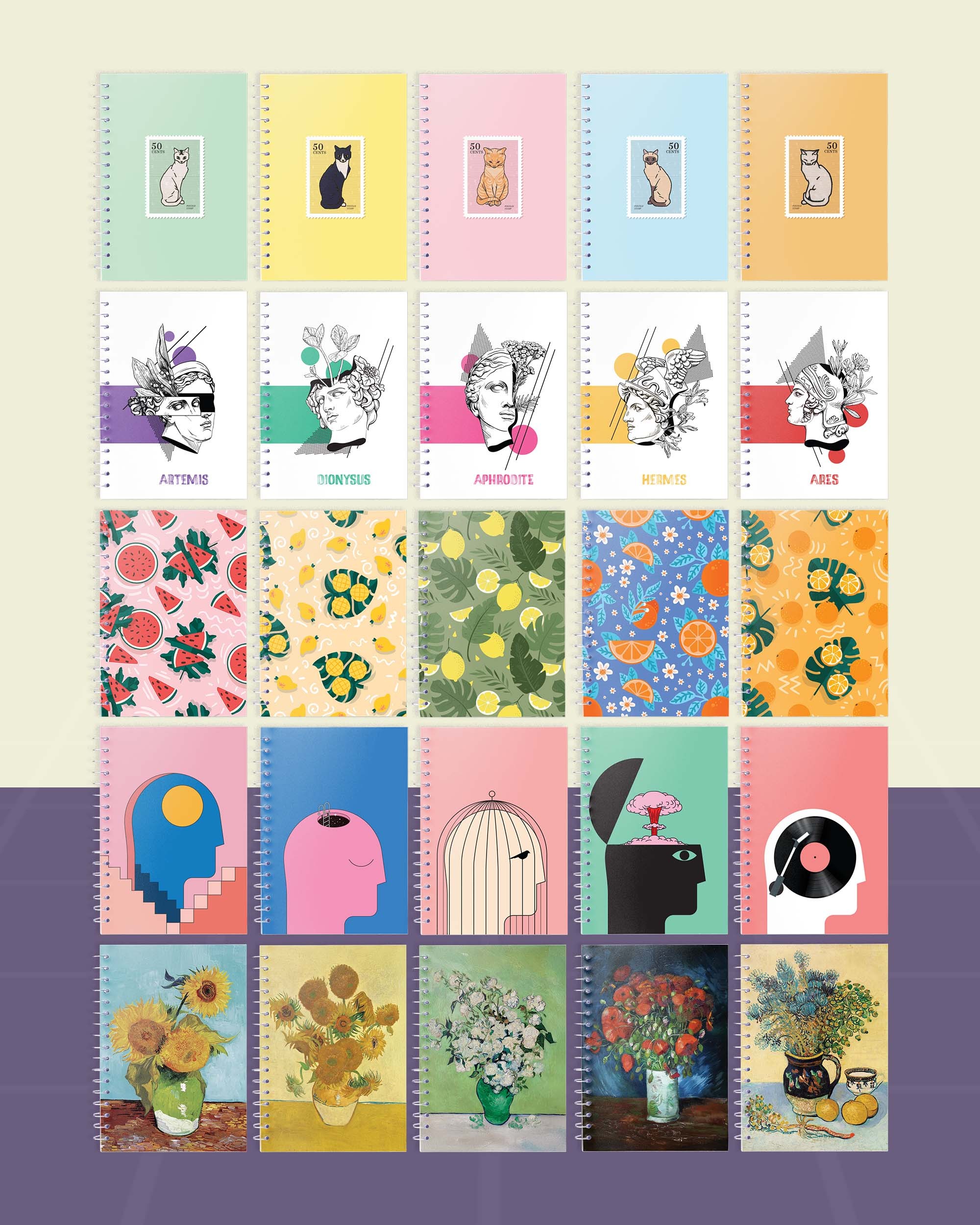 Kendi 5’li Defter Setini Oluştur - A5 Spiralli Defterlerden Özgürce Seçim Yap - 15x21 cm