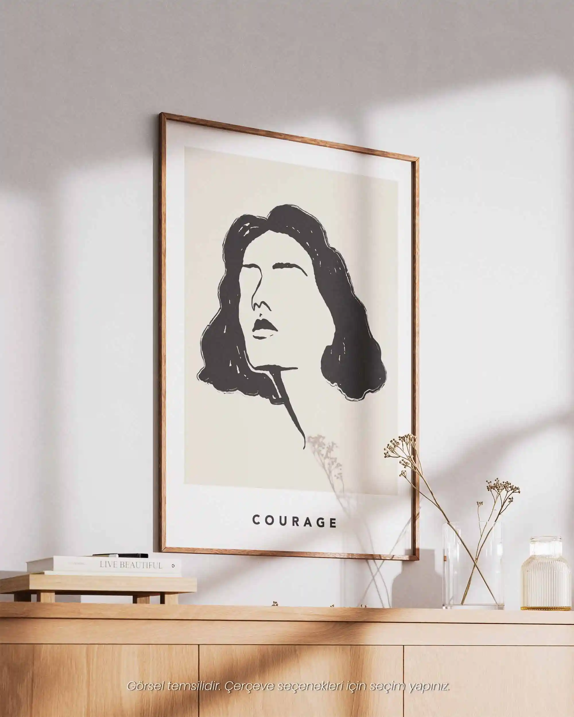 Courage – Minimal Çizim & Modern Sanat Poster