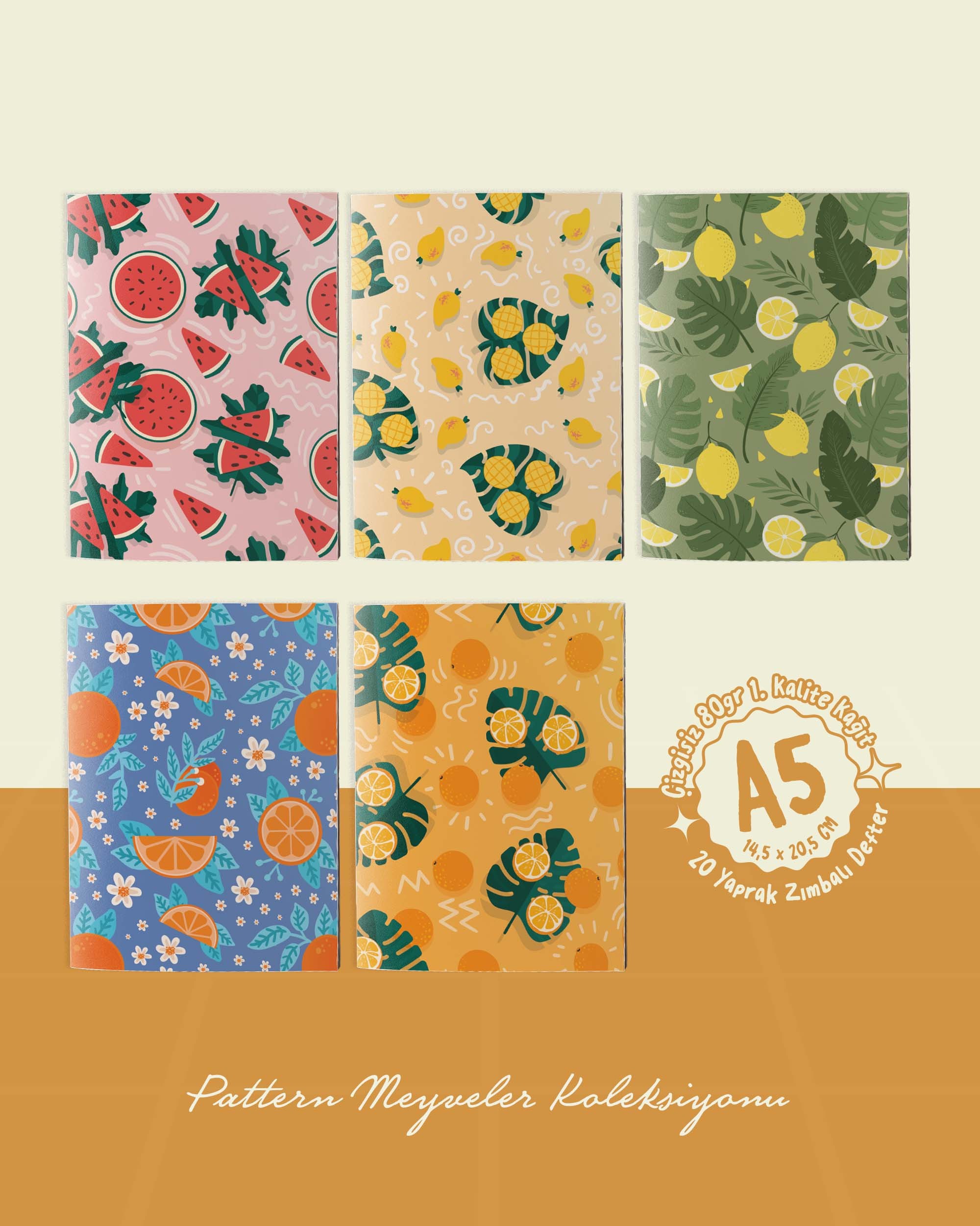 Kendi 5’li Defter Setini Oluştur - A5 Zımba Dikişli Defterlerden Özgürce Seçim Yap - 14,5x20,5 cm