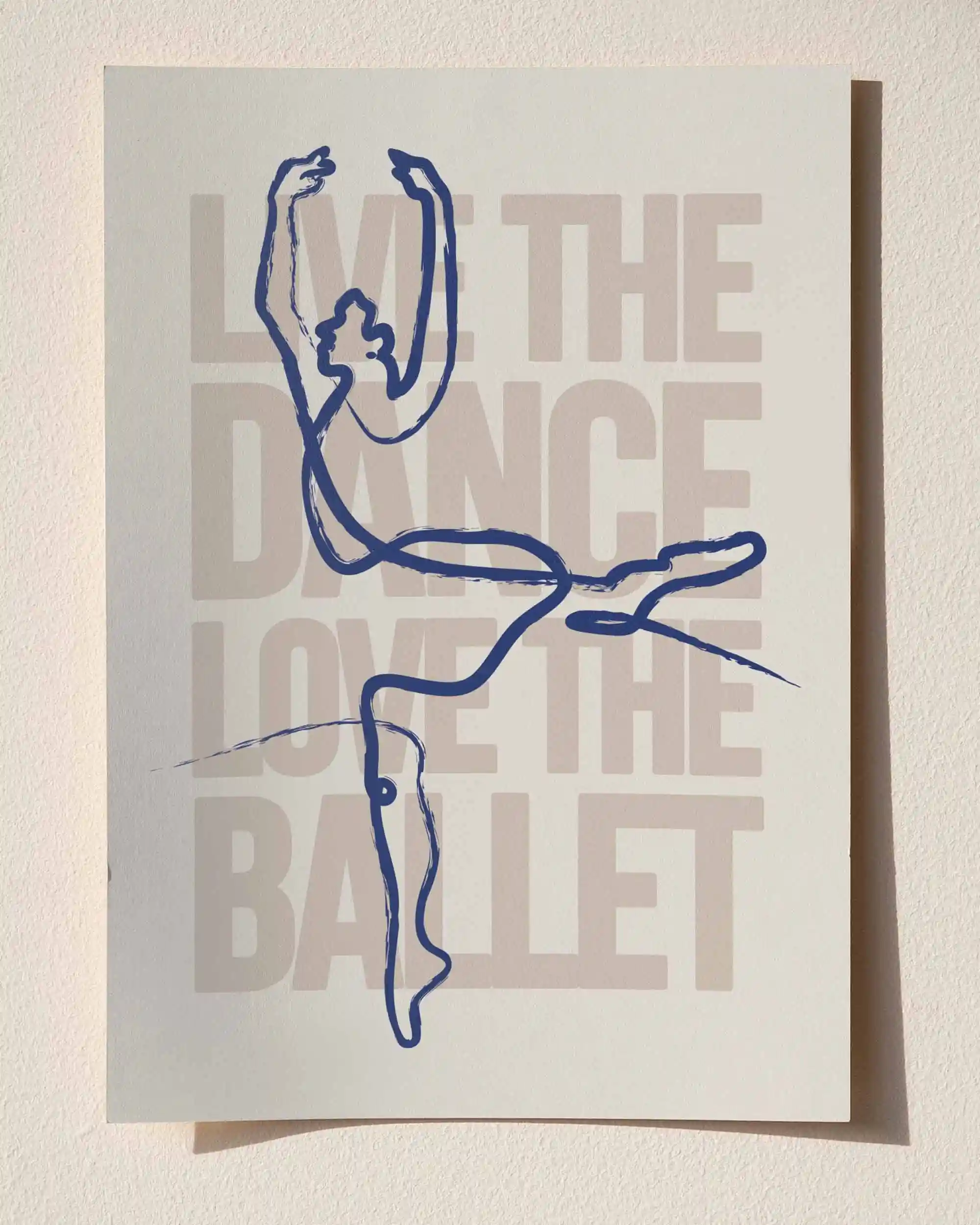 Live the Dance, Love the Ballet - Minimal Line Art & Tipografi Poster