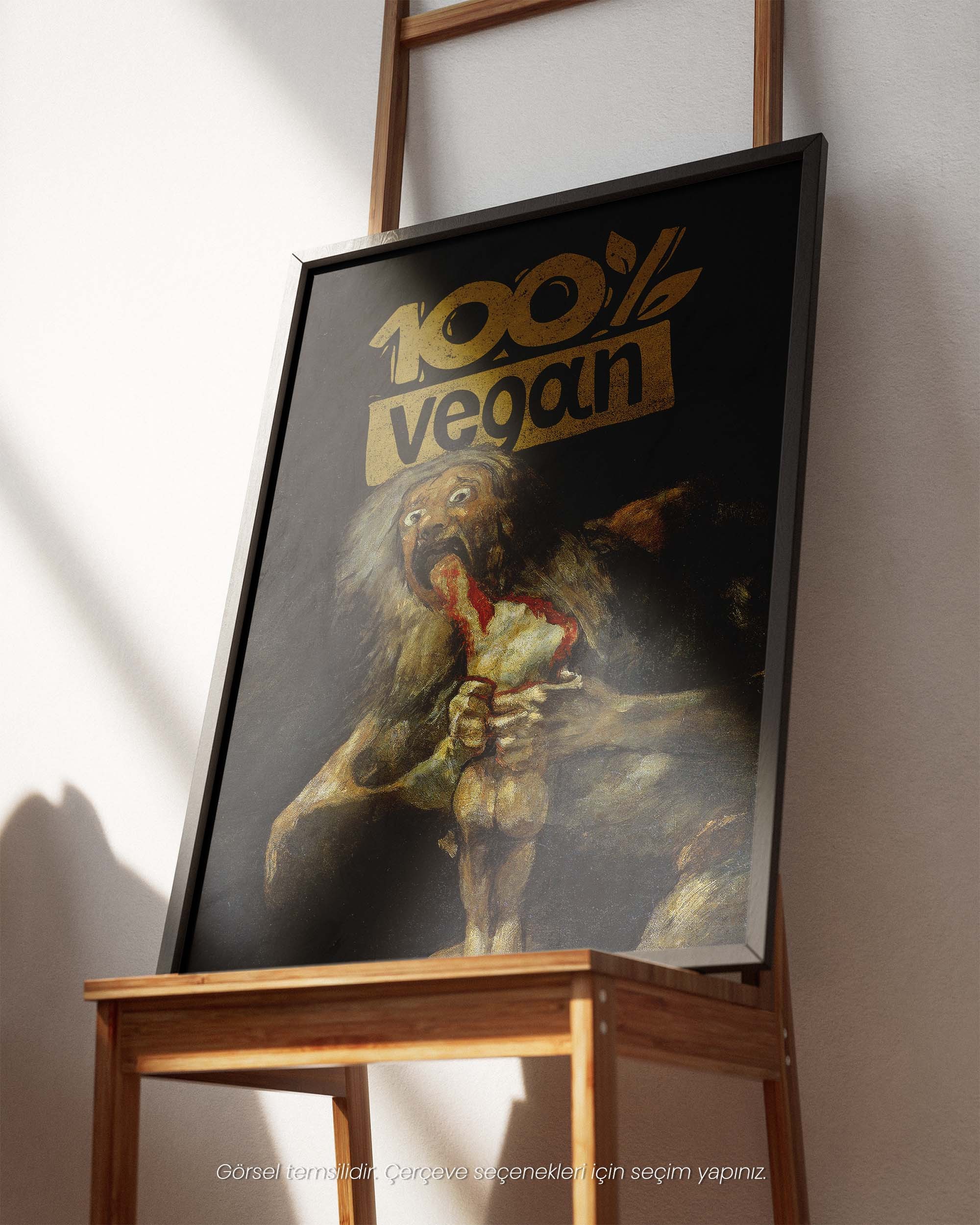 Vegan x Oğullarını Yiyen Saturn - Francisco Goya Çerçeveli-Çerçevesiz Poster