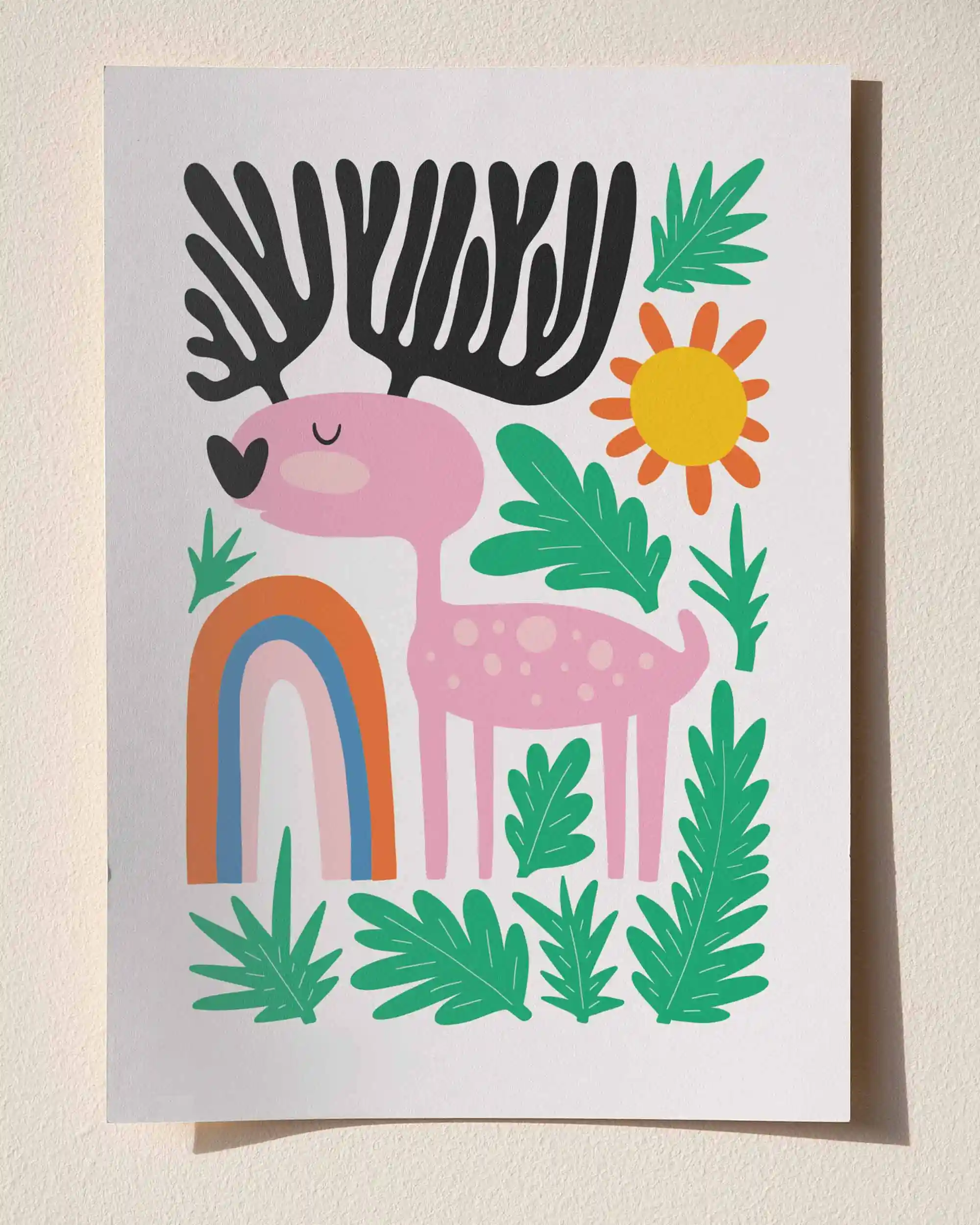 Geyik - Minimal ve Sevimli Çocuk Odası Poster