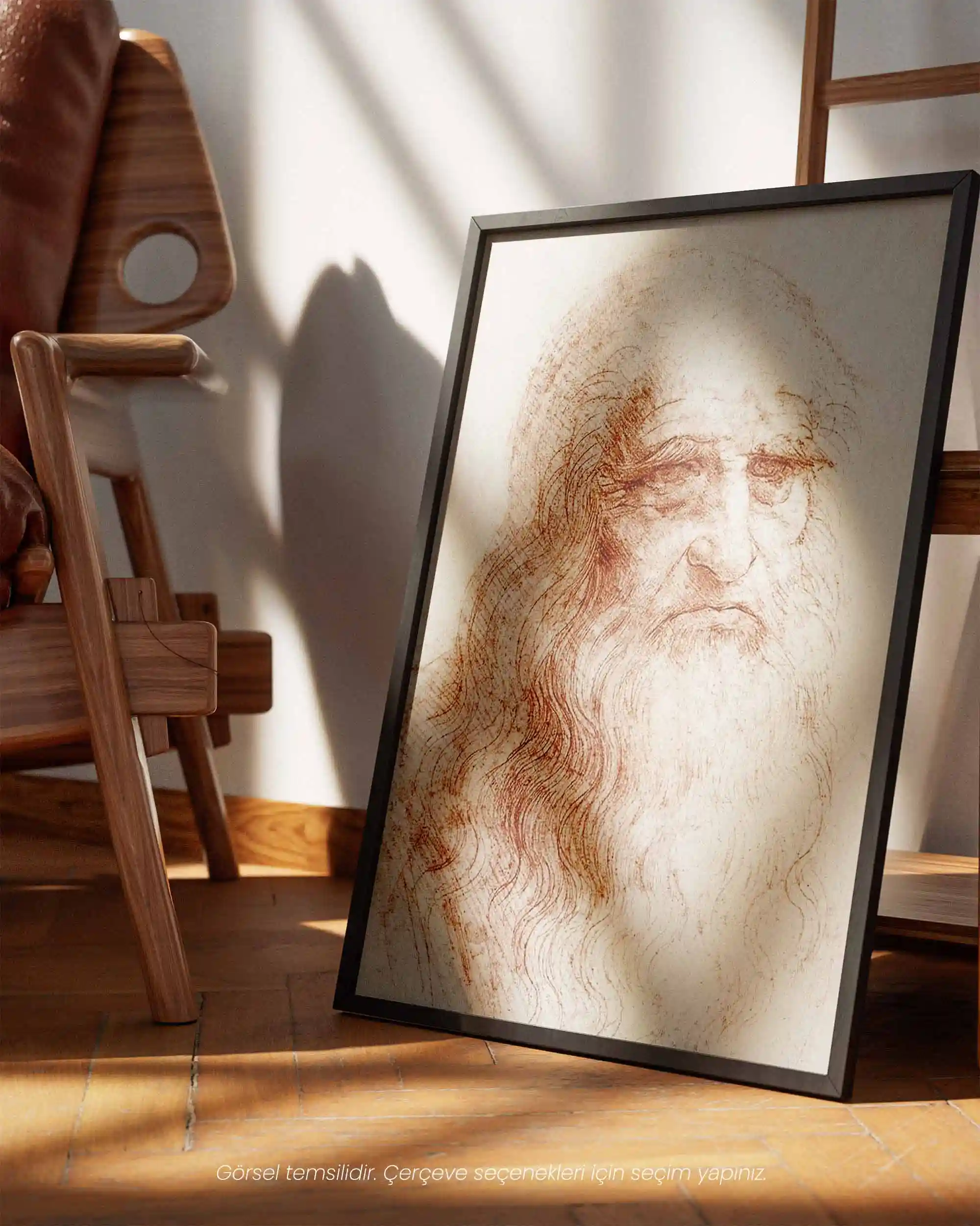 Leonardo da Vinci - Otoportre (1512) Kırmızı Tebeşir Eskiz Sanat Tarihi Poster