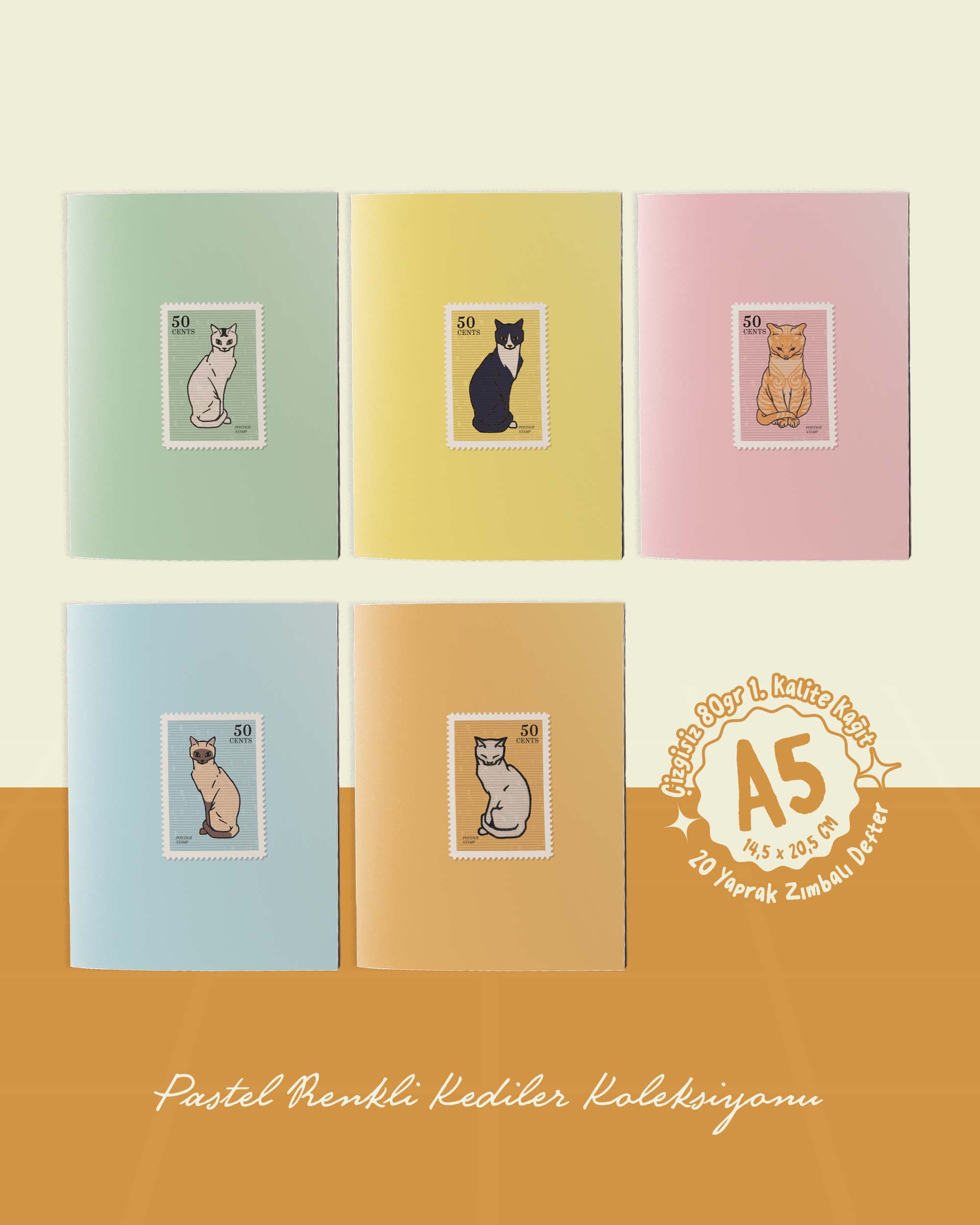 Kendi 5’li Defter Setini Oluştur - A5 Zımba Dikişli Defterlerden Özgürce Seçim Yap - 14,5x20,5 cm