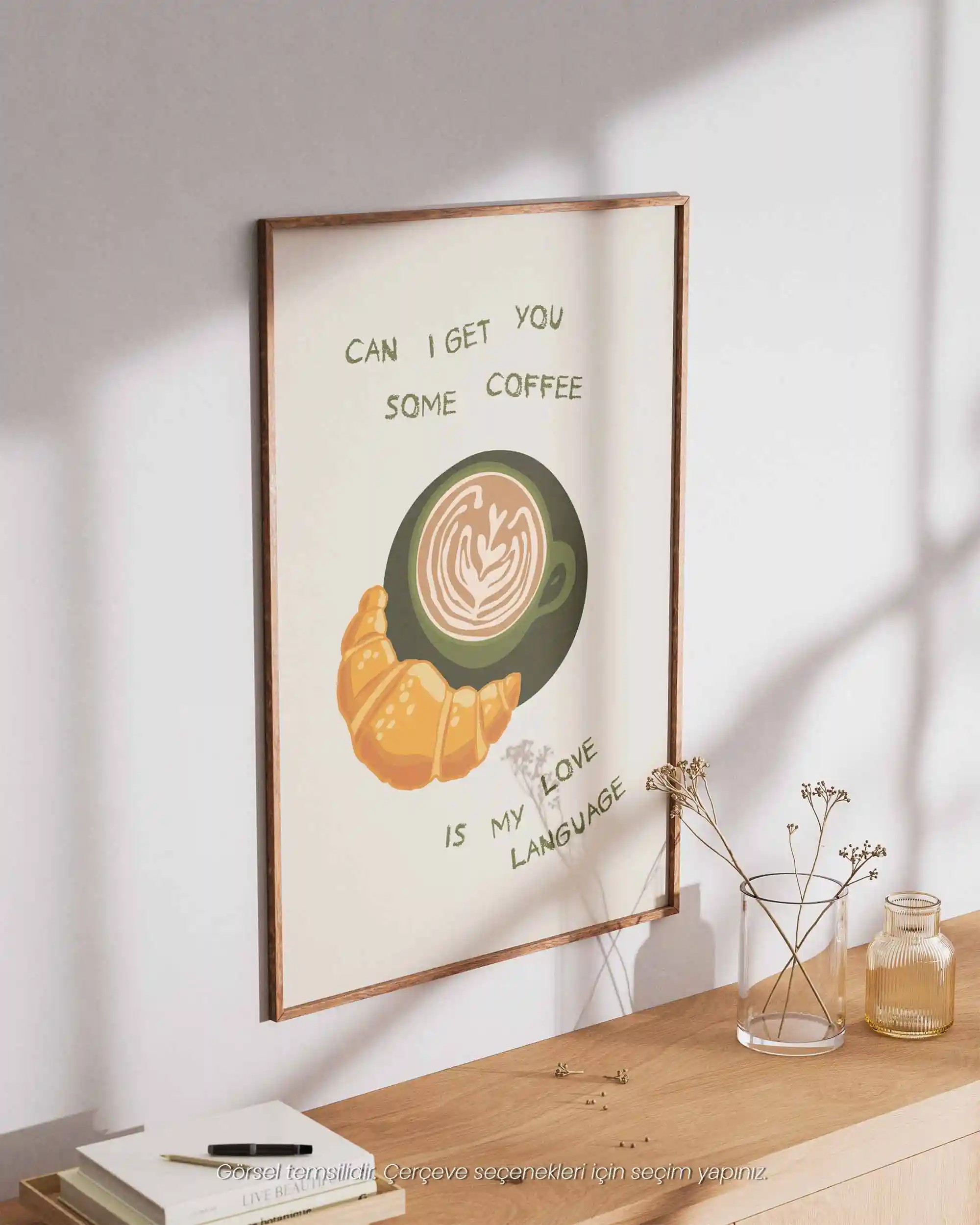 Coffee Is My Love Language – Minimal Kahve & Kruvasan Poster