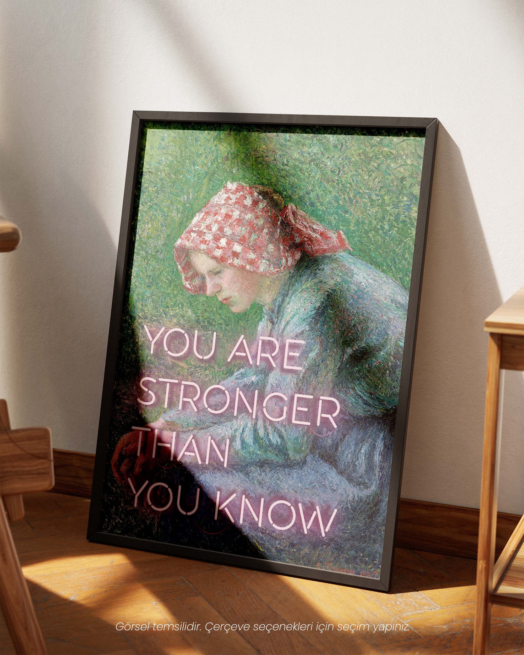 You Are Stronger Than You Know - Seated Peasant Woman Poster by Camille Pissarro Çerçeveli-Çerçevesiz Poster