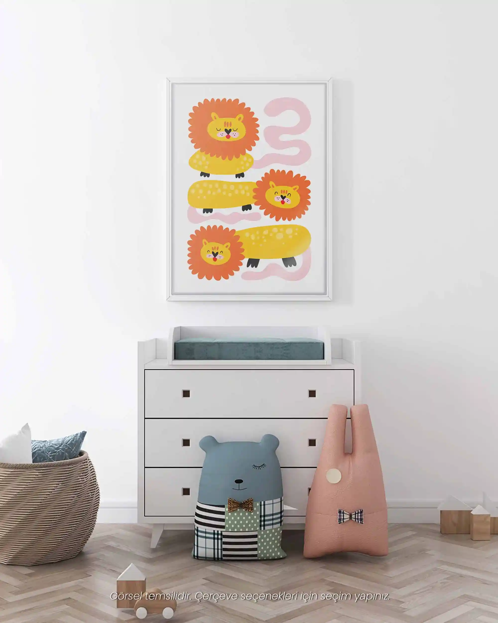 Minik Aslanlar - Renkli ve Sevimli Safari Temalı Çocuk Odası Poster