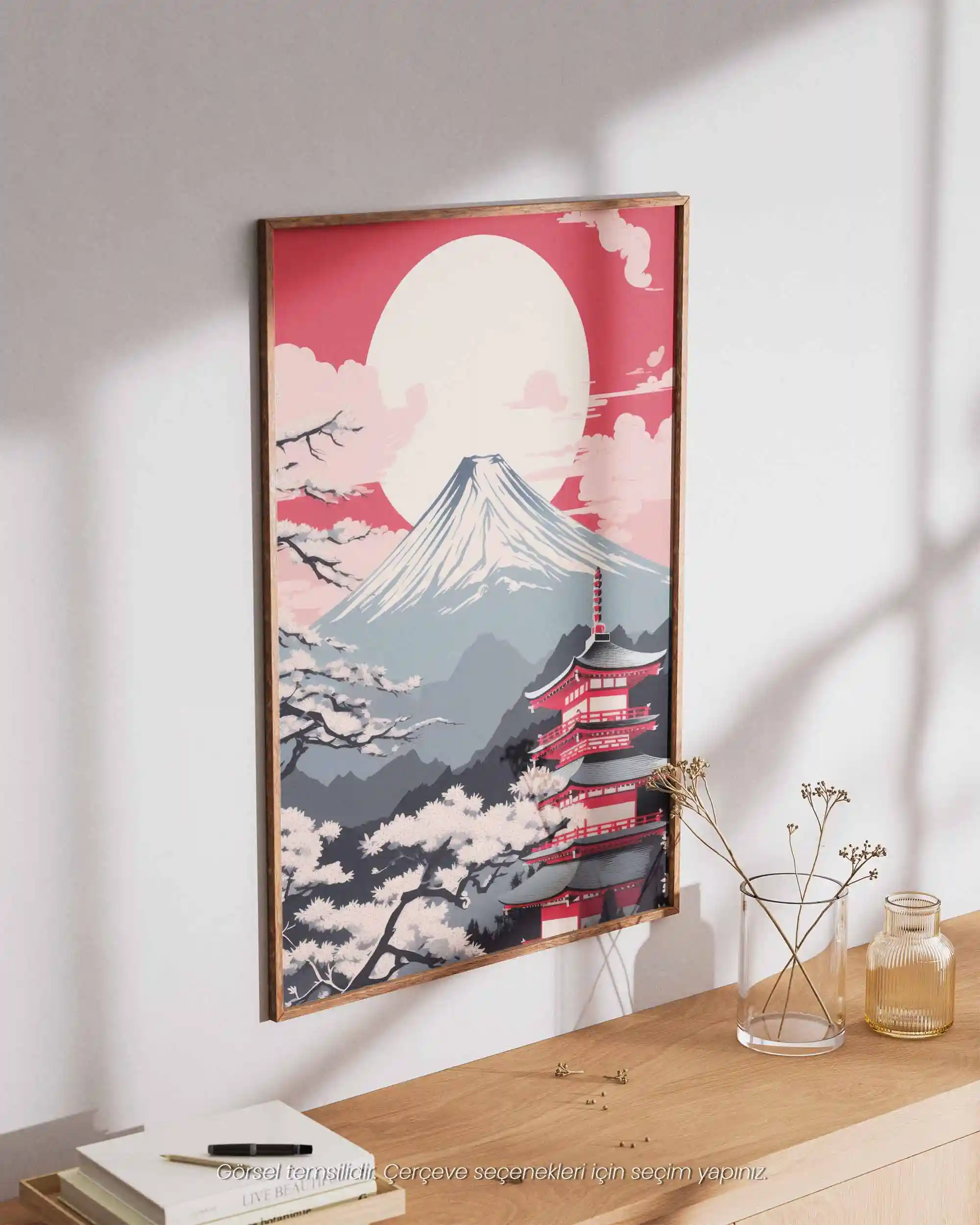 Fuji’de Sakura - Japon Estetik Modern Manzara Poster