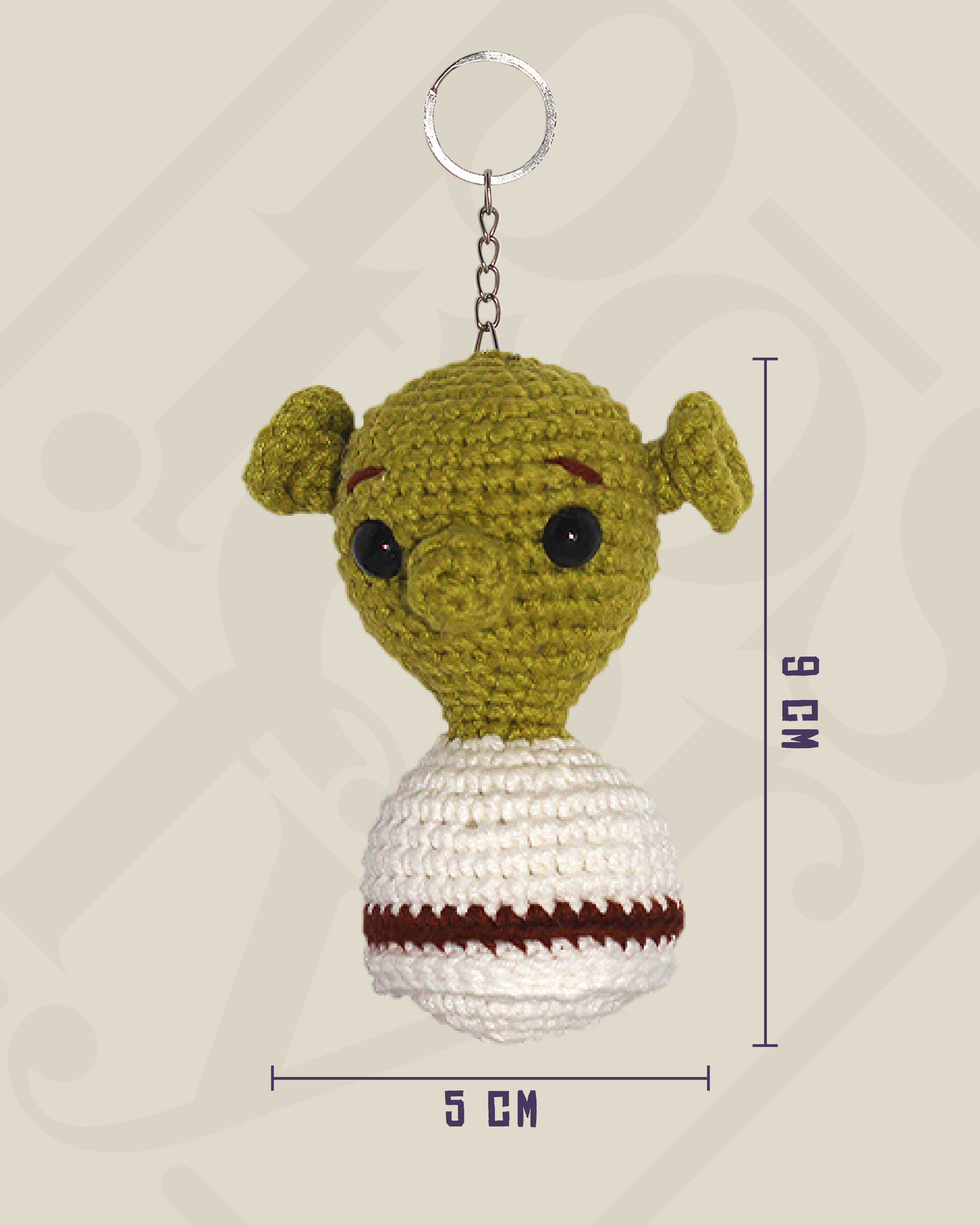 Shrek Amigurumi Büst Anahtarlık 9 cm - El Yapımı Sanatsal Örgü Çanta Aksesuarı