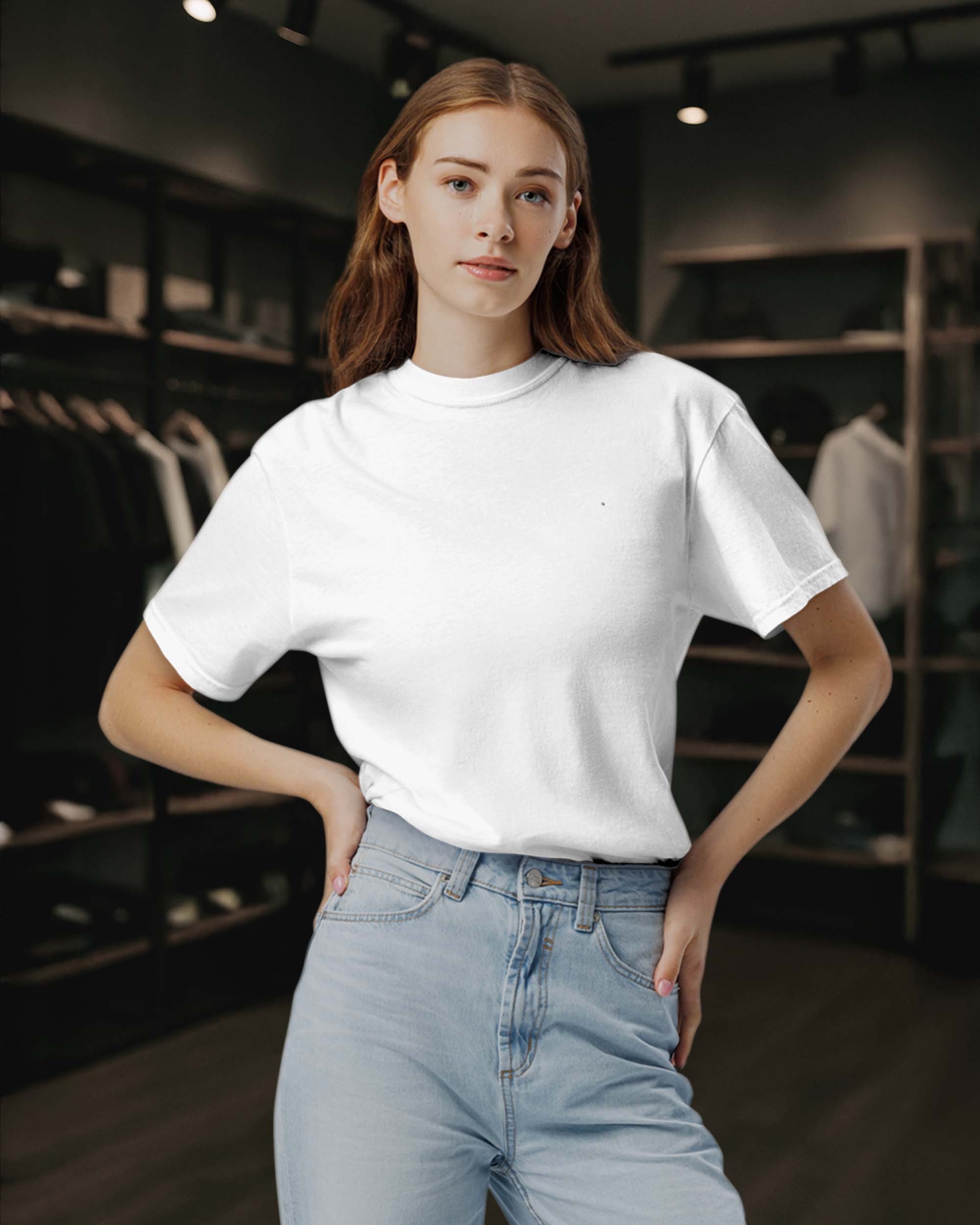 Basic Relaxed Fit Düz Unisex Tişört – Premium Kalite - Yüksek Gramaj %100 Pamuk - Beyaz