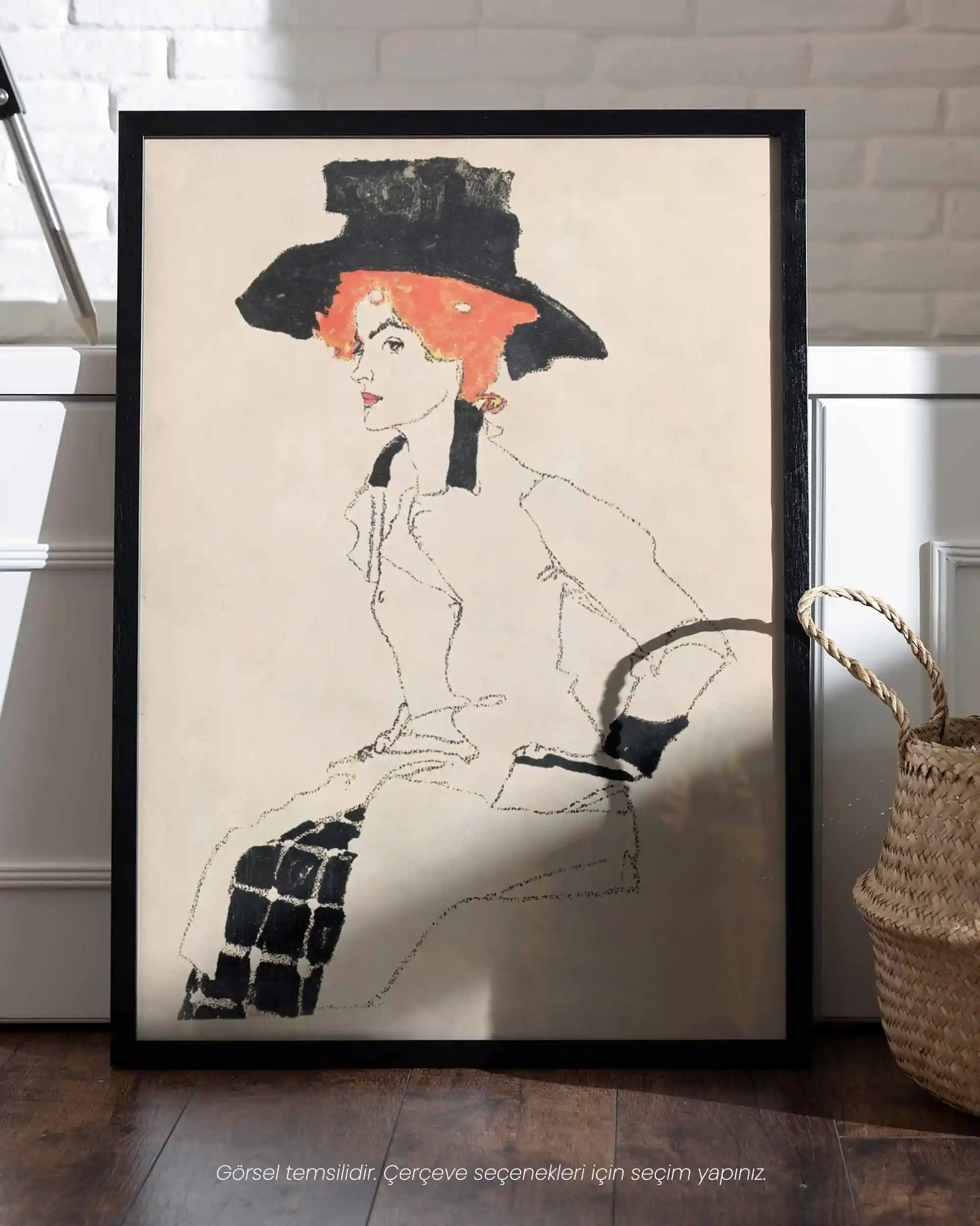 Egon Schiele - Kadın Portresi (1910) Eskiz Sanat Tarihi Poster